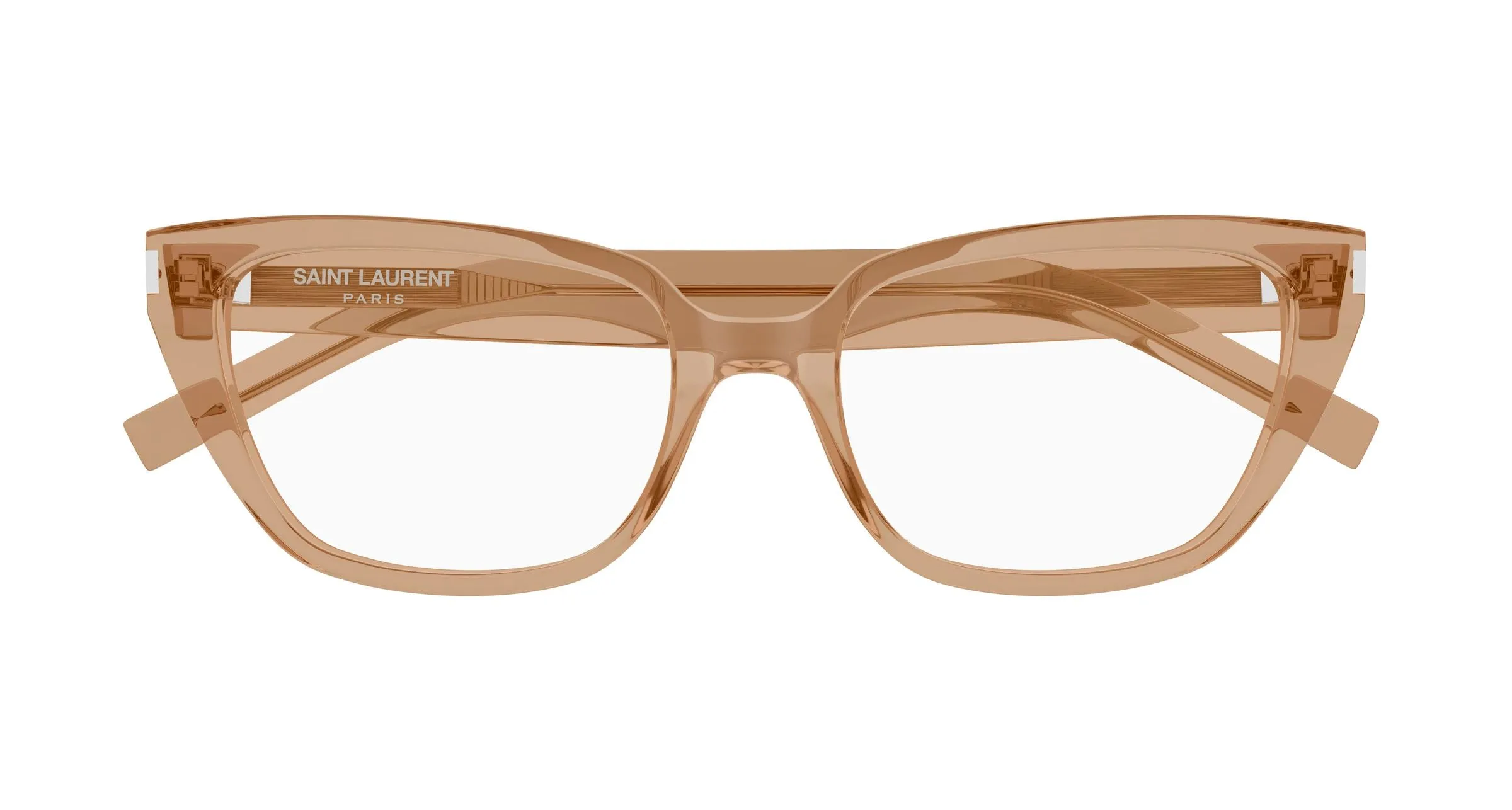 SAINT LAURENT SL 896 005 Montature da vista Acetato Marrone Trasparente Cat Eye Antiriflesso - immagine 2
