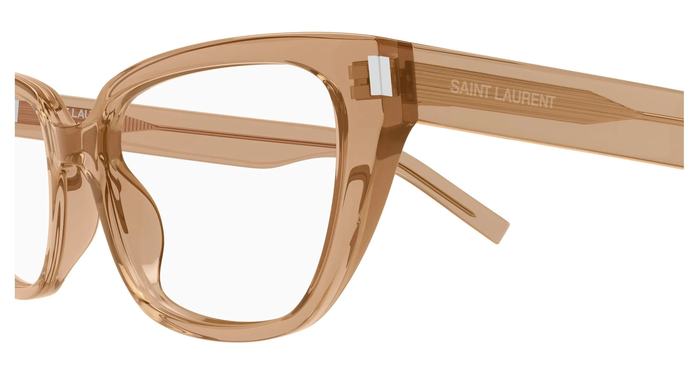 SAINT LAURENT SL 896 005 Montature da vista Acetato Marrone Trasparente Cat Eye Antiriflesso - immagine 3