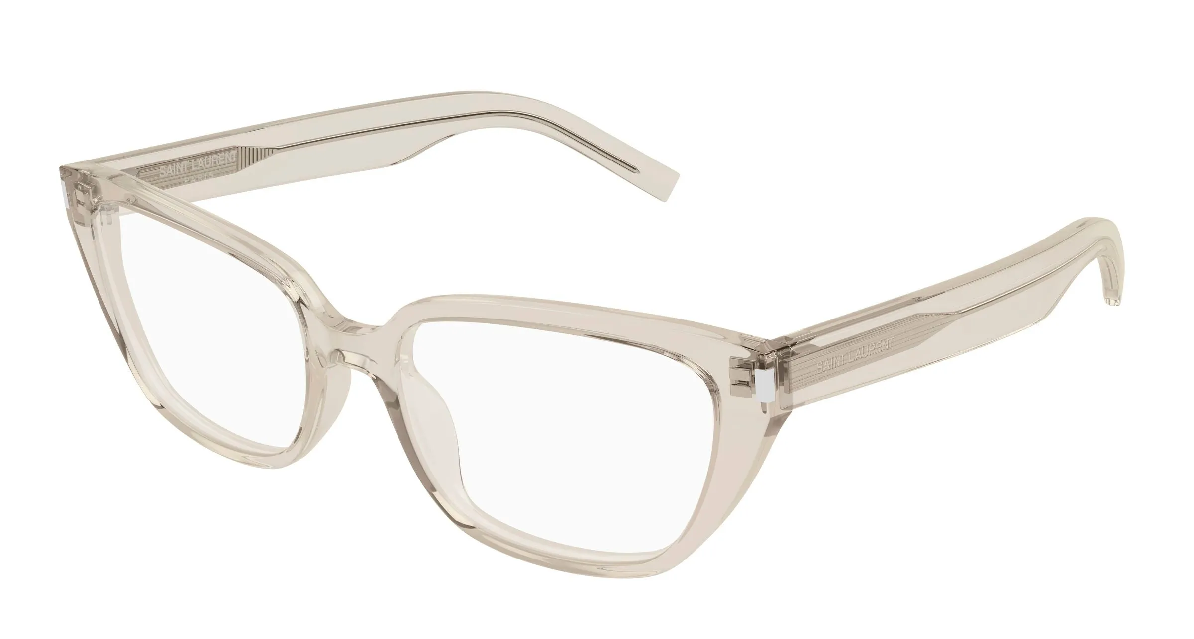 SAINT LAURENT SL 896 004 Montature da vista Acetato Beige Trasparente Cat Eye Antiriflesso - immagine 1