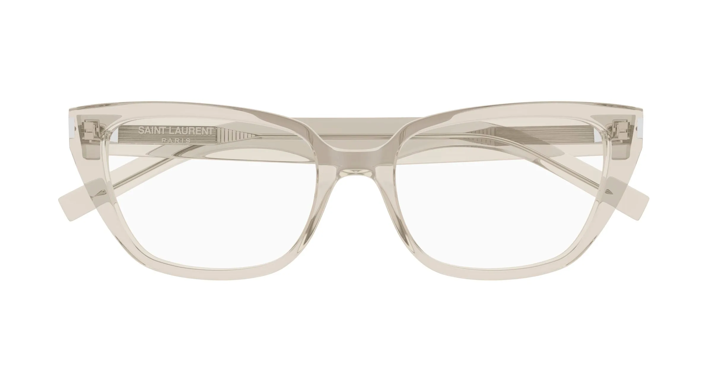 SAINT LAURENT SL 896 004 Montature da vista Acetato Beige Trasparente Cat Eye Antiriflesso - immagine 2
