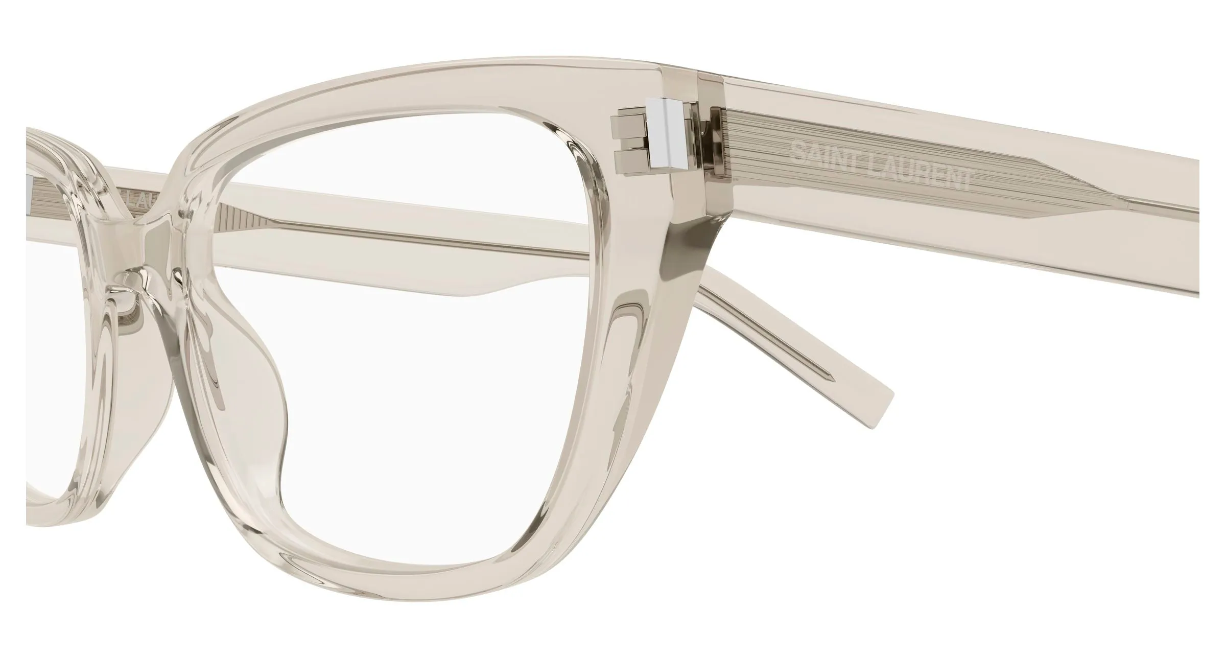 SAINT LAURENT SL 896 004 Montature da vista Acetato Beige Trasparente Cat Eye Antiriflesso - immagine 3