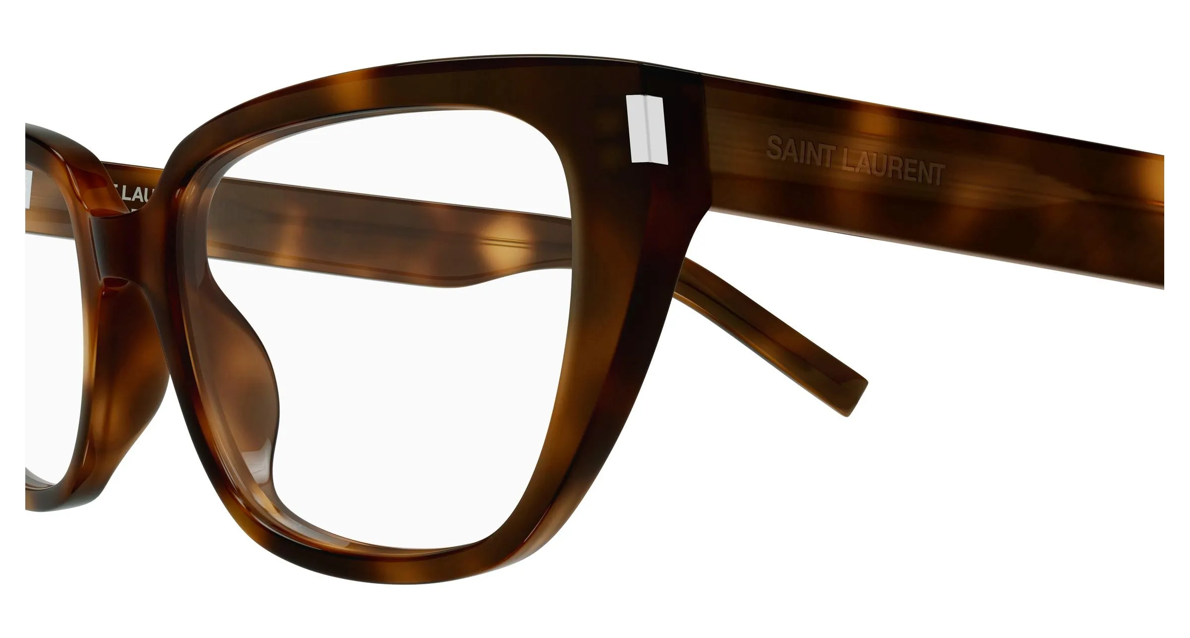 SAINT LAURENT SL 896 003 Montature da vista Acetato Havana Trasparente Cat Eye Antiriflesso - immagine 3