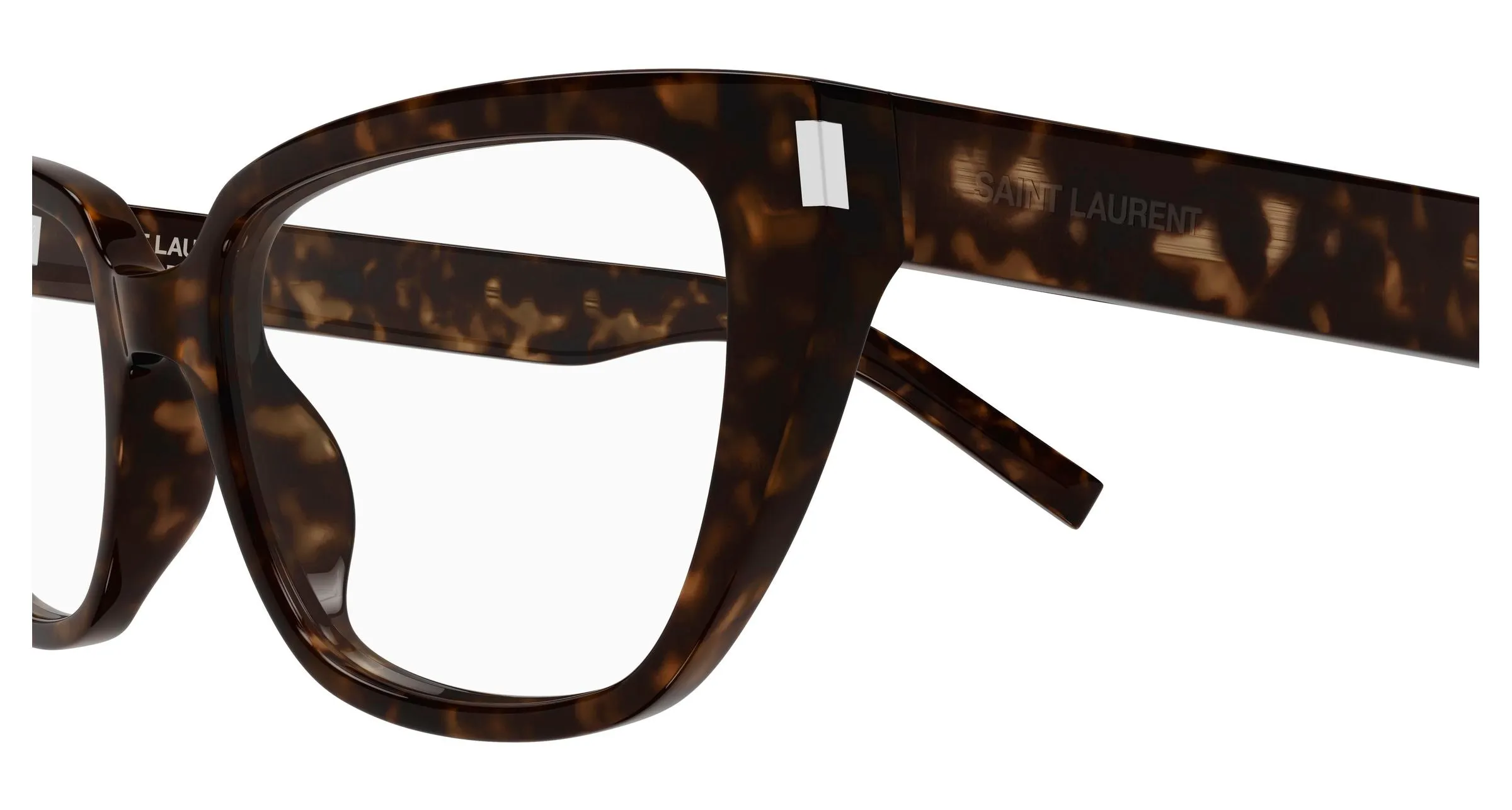 SAINT LAURENT SL 896 002 Montature da vista Acetato Havana Trasparente Cat Eye Antiriflesso - immagine 3