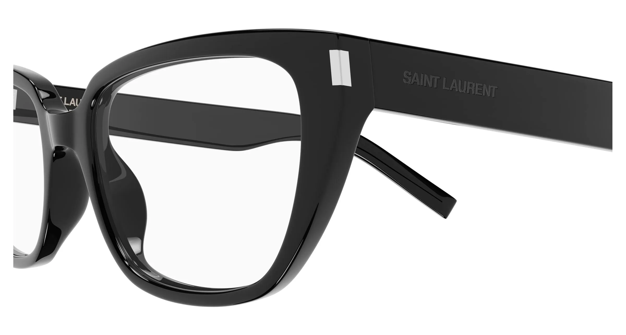 SAINT LAURENT SL 896 001 Montature da vista Acetato Nero Trasparente Cat Eye Antiriflesso - immagine 3