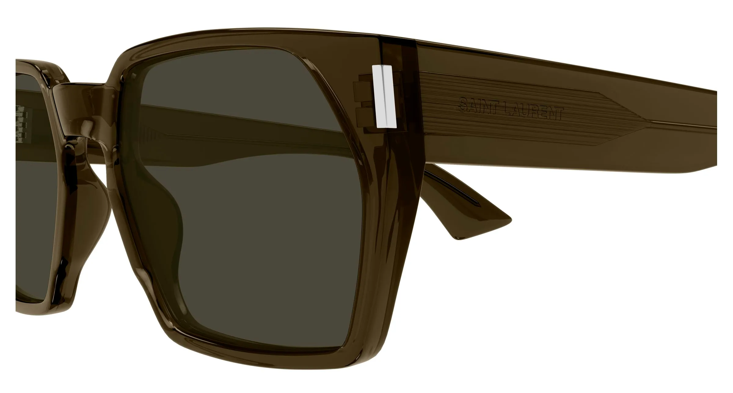SAINT LAURENT SL 894 004 Occhiali da sole Acetato Marrone Grigio Squadrata - immagine 3
