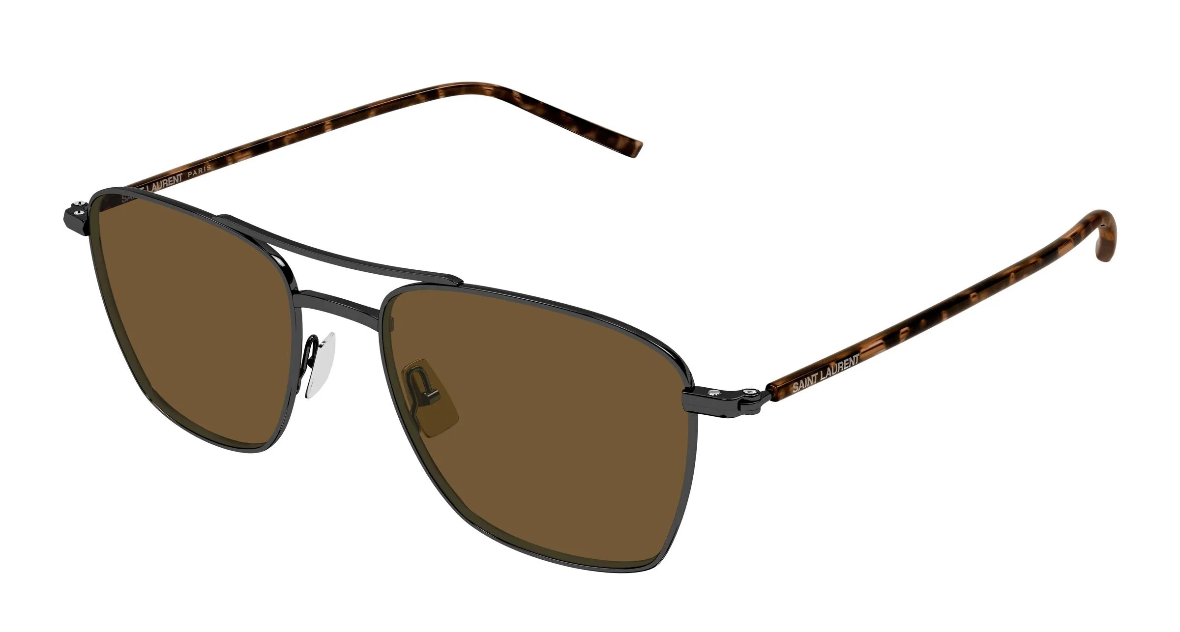 SAINT LAURENT SL 866 004 Occhiali da sole Metallo Rutenio Marrone Pilot - immagine 1
