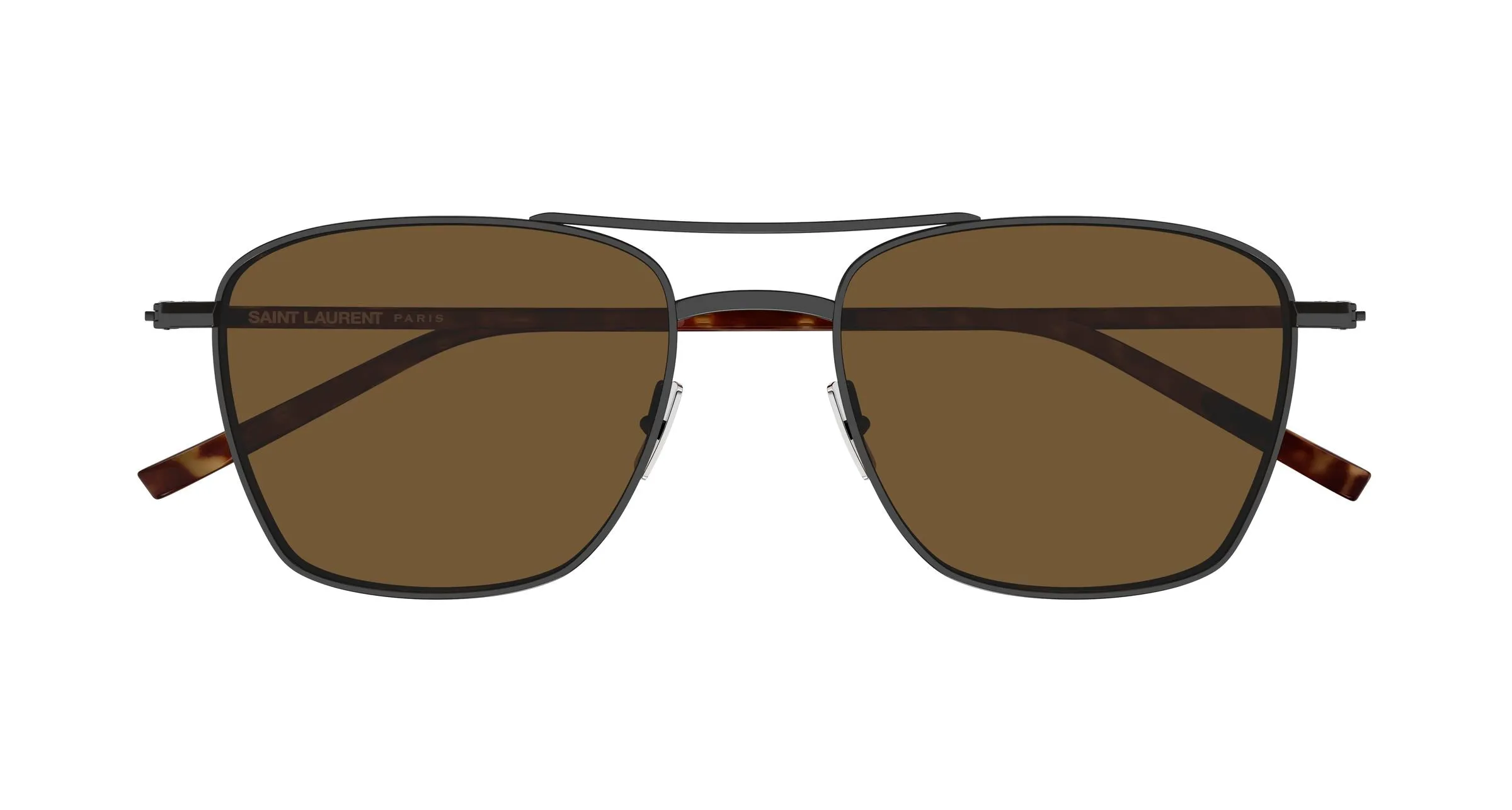 SAINT LAURENT SL 866 004 Occhiali da sole Metallo Rutenio Marrone Pilot - immagine 2