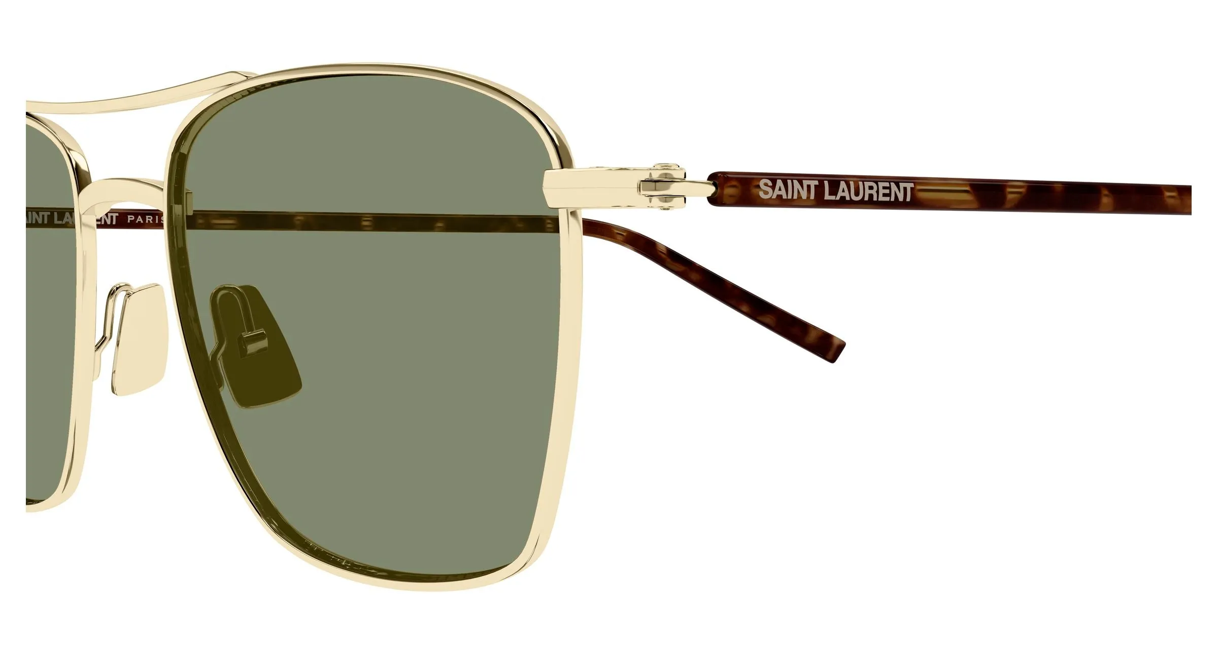 SAINT LAURENT SL 866 003 Occhiali da sole Metallo Oro Verde Pilot - immagine 3