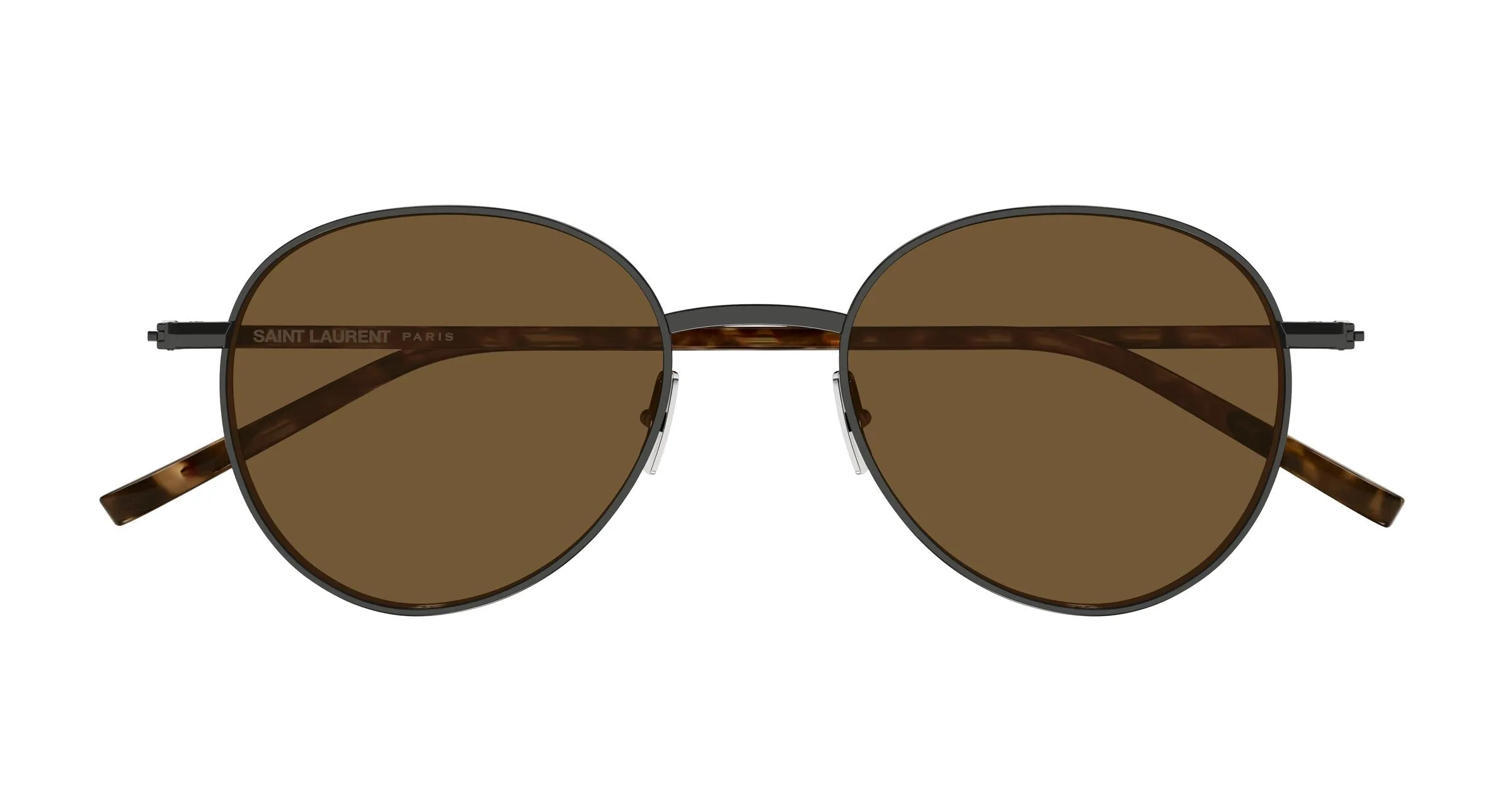 SAINT LAURENT SL 865 004 Occhiali da sole Metallo Rutenio Marrone Rotonda - immagine 2