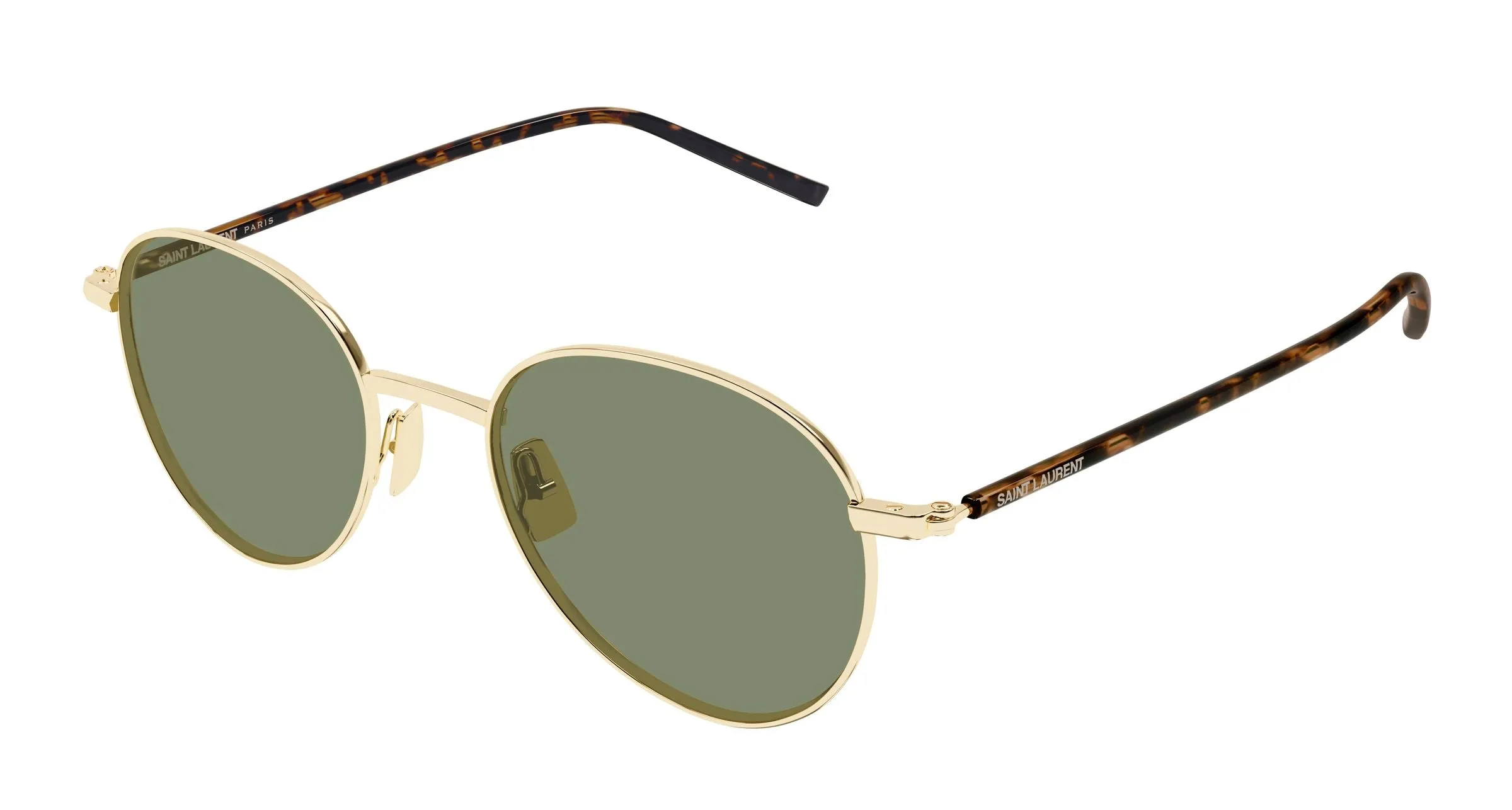SAINT LAURENT SL 865 003 Occhiali da sole Metallo Oro Verde Rotonda - immagine 1