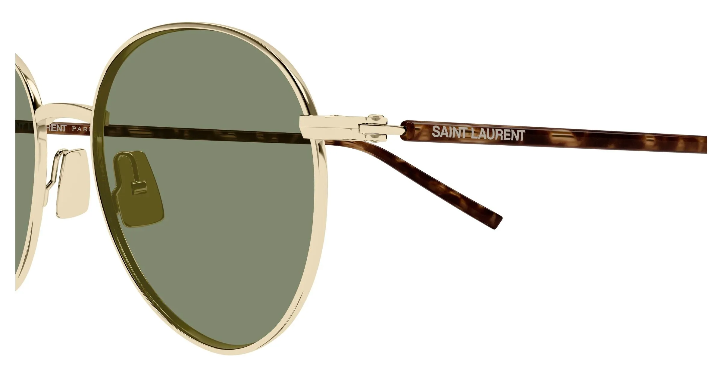 SAINT LAURENT SL 865 003 Occhiali da sole Metallo Oro Verde Rotonda - immagine 3