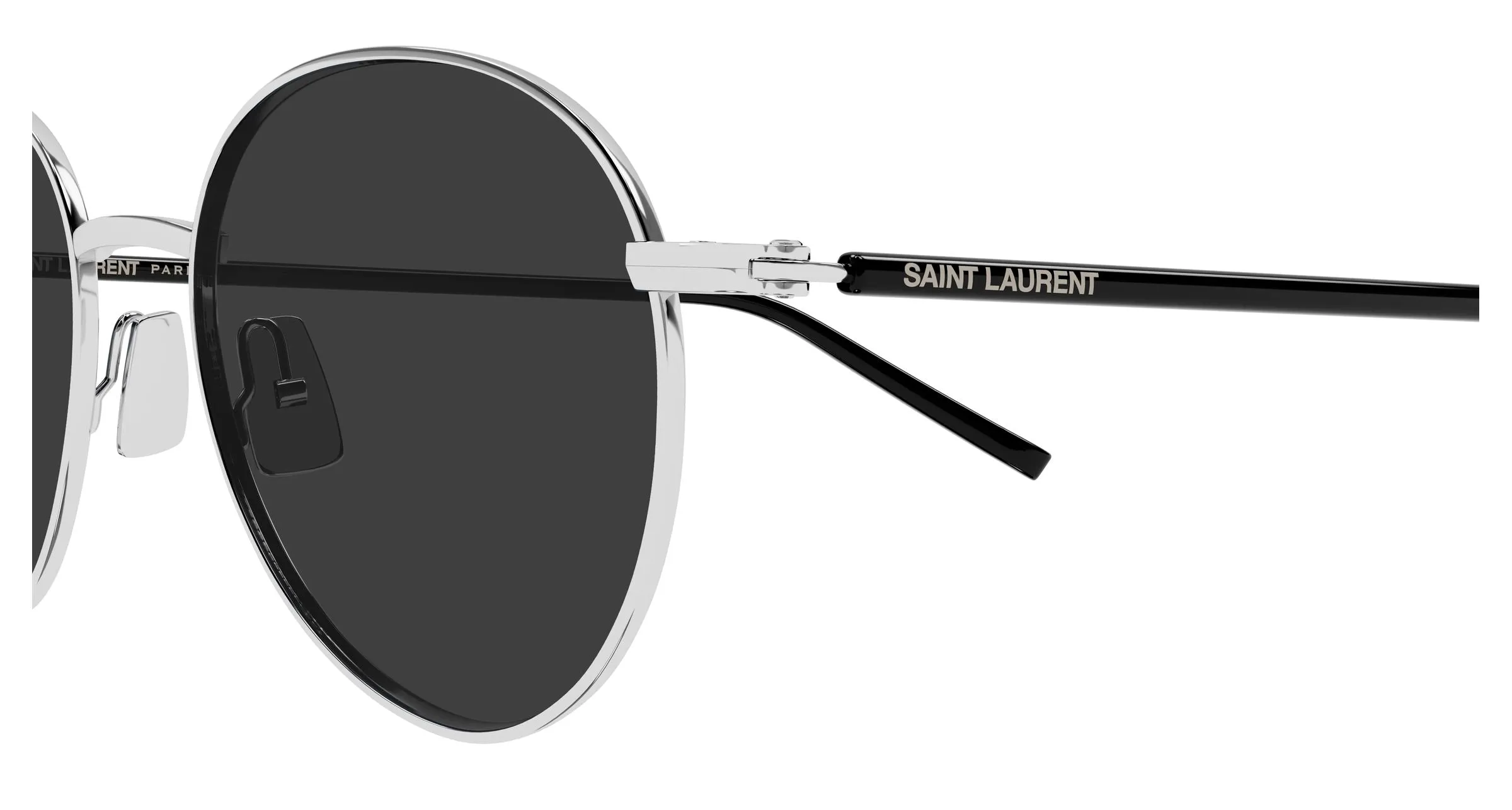 SAINT LAURENT SL 865 002 Occhiali da sole Metallo Argento Grigio Rotonda - immagine 3