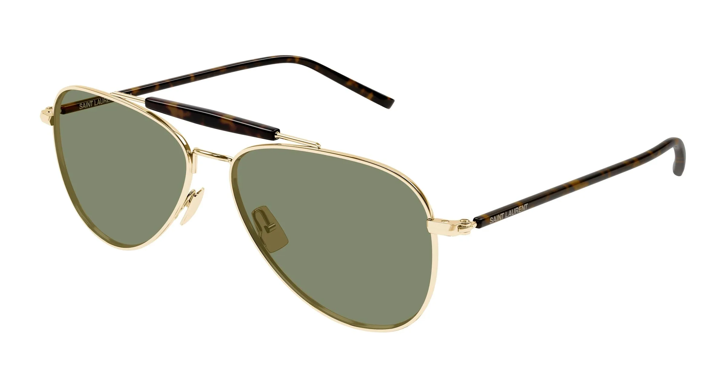 SAINT LAURENT SL 864 003 Occhiali da sole Metallo Oro Verde Pilot - immagine 1