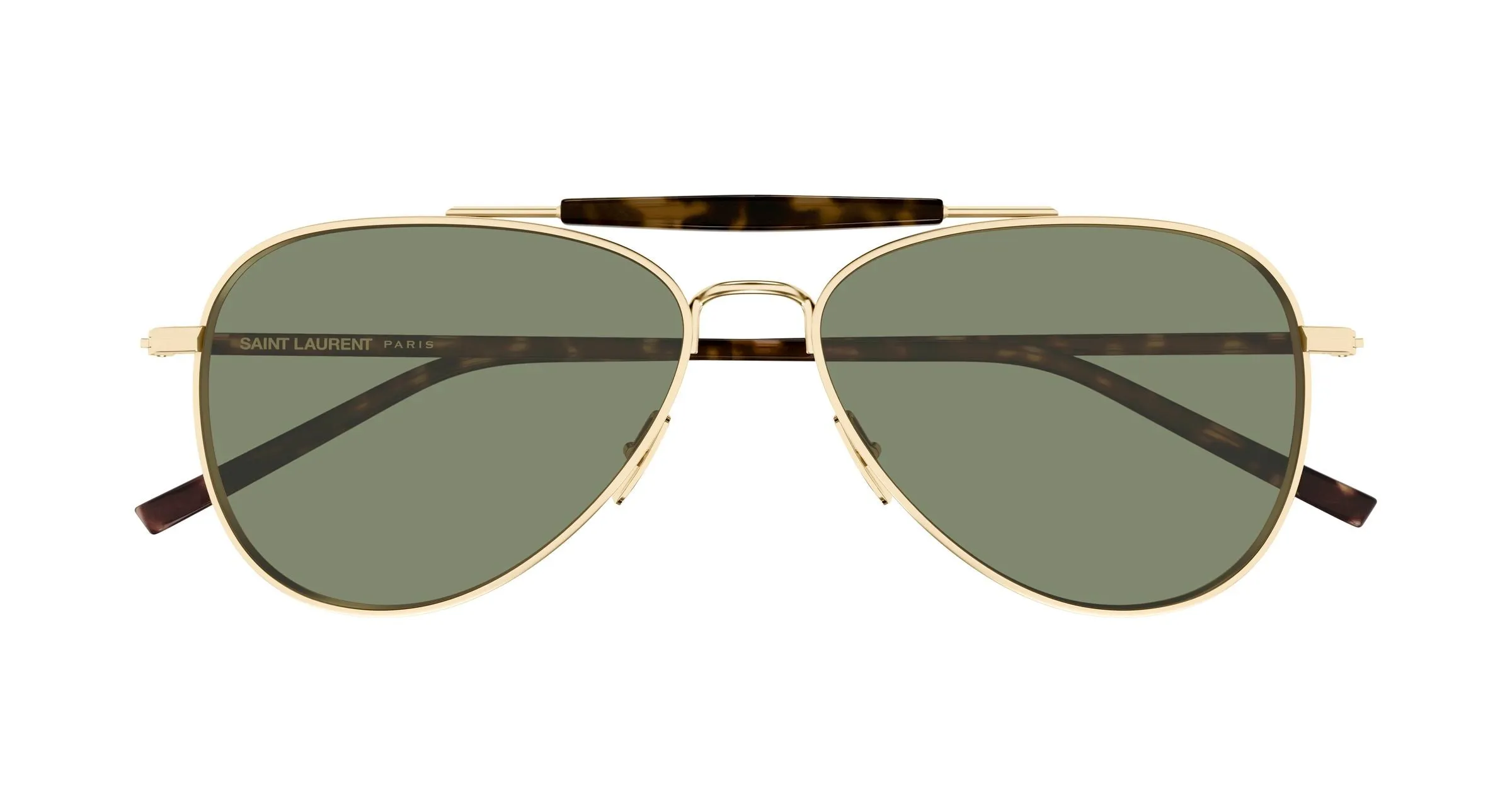 SAINT LAURENT SL 864 003 Occhiali da sole Metallo Oro Verde Pilot - immagine 2