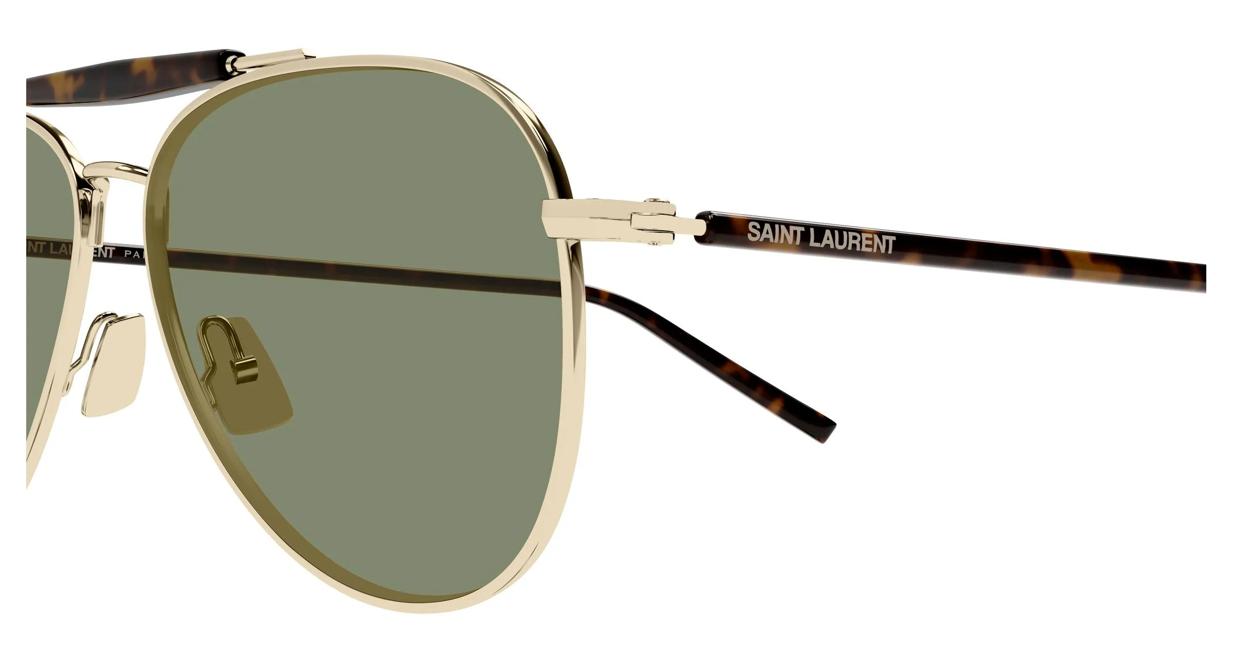 SAINT LAURENT SL 864 003 Occhiali da sole Metallo Oro Verde Pilot - immagine 3