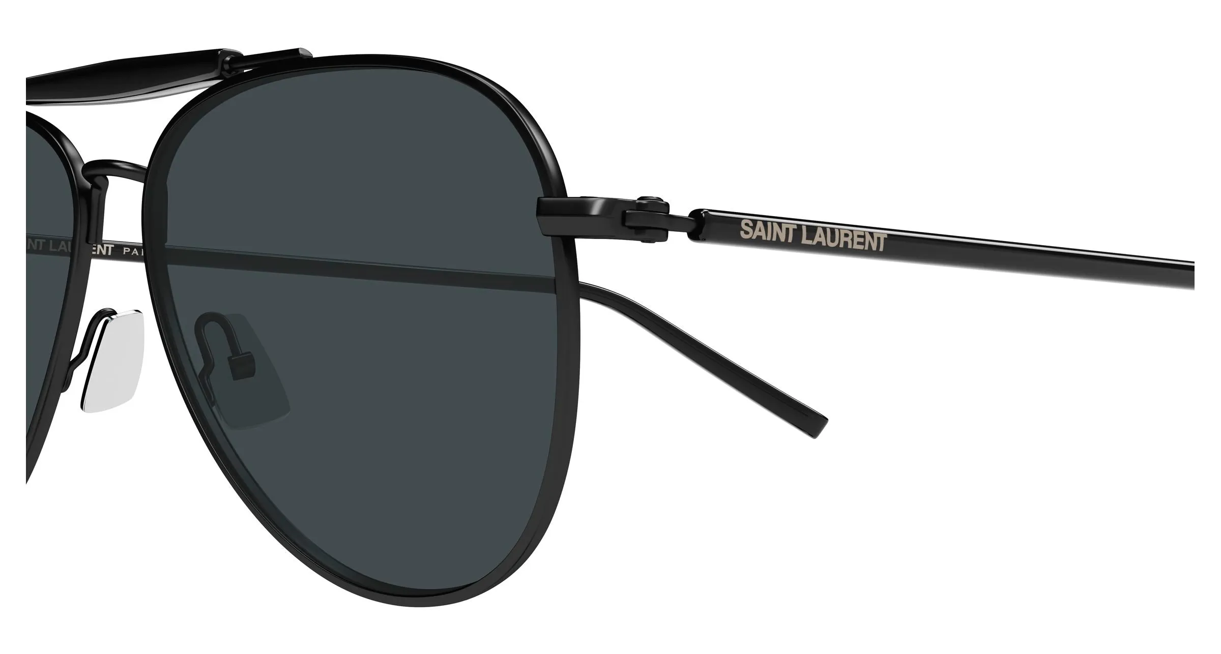 SAINT LAURENT SL 864 001 Occhiali da sole Metallo Nero Nero Pilot - immagine 3