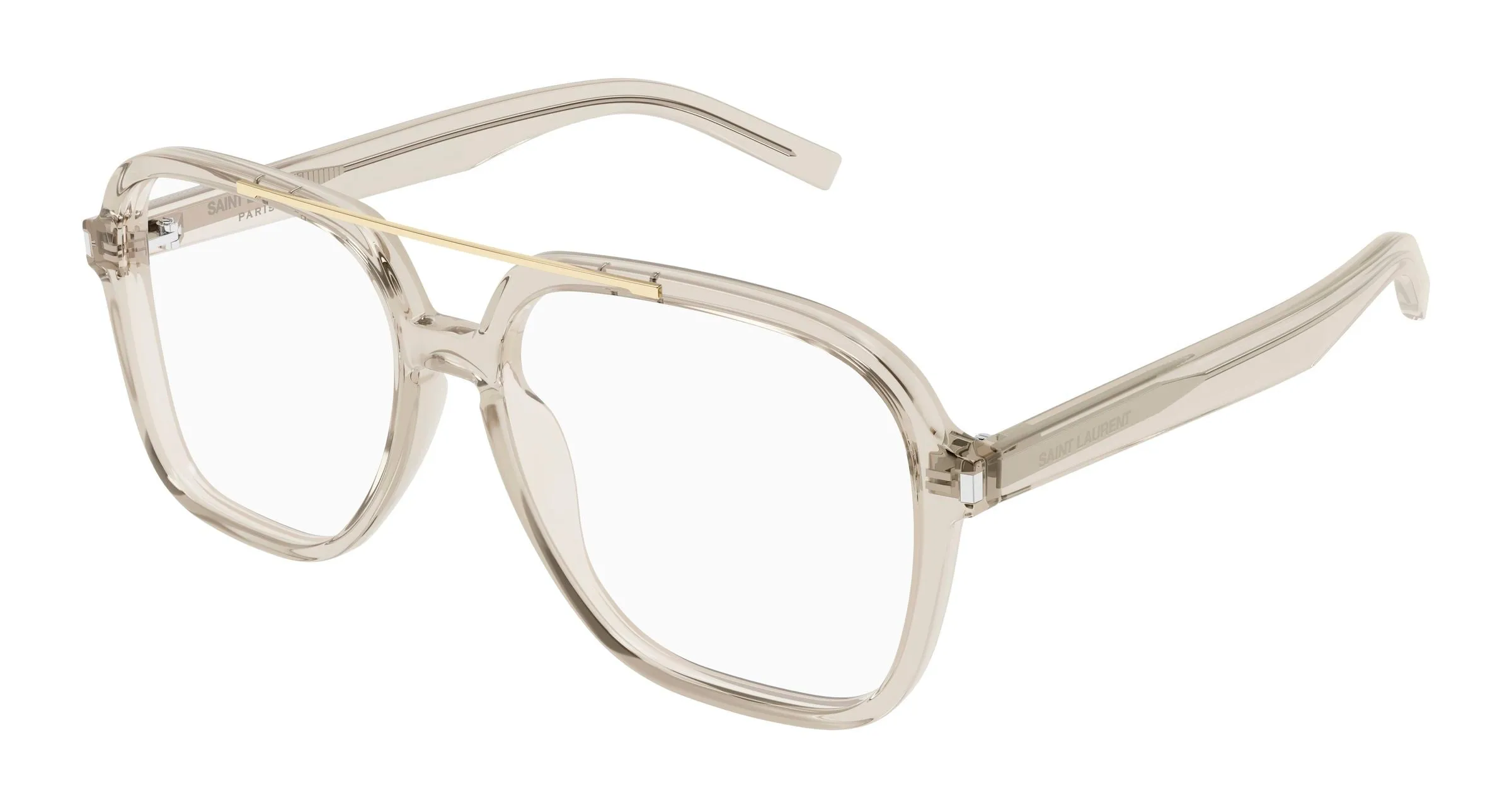 SAINT LAURENT SL 545 OPT 003 Montature da vista Acetato Beige Trasparente Squadrata Antiriflesso - immagine 1