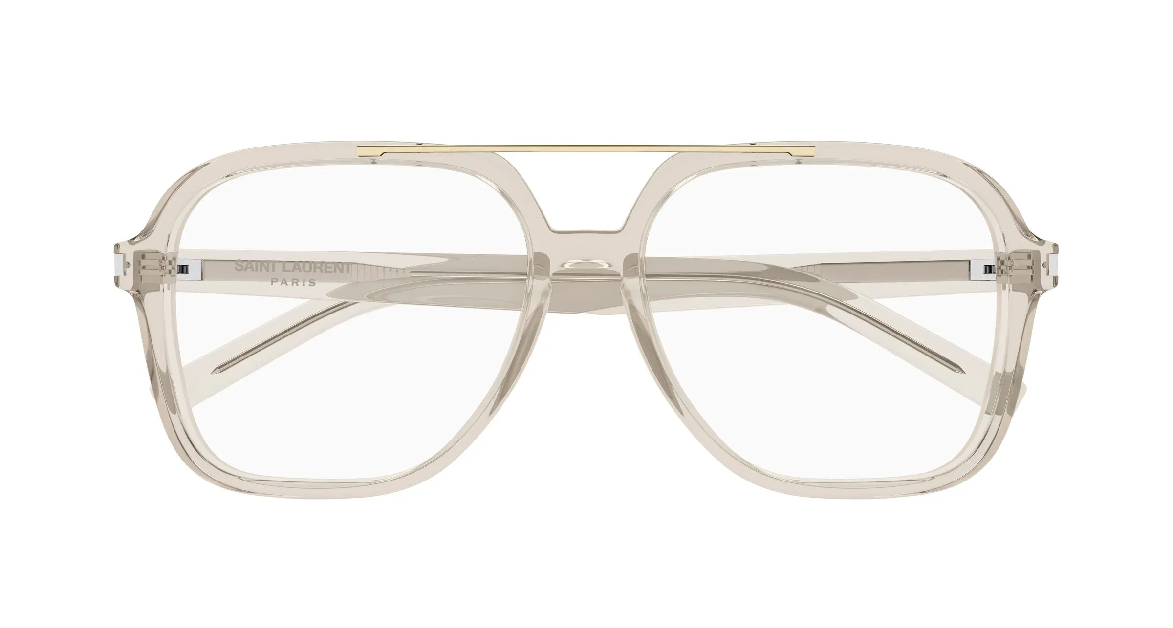 SAINT LAURENT SL 545 OPT 003 Montature da vista Acetato Beige Trasparente Squadrata Antiriflesso - immagine 2