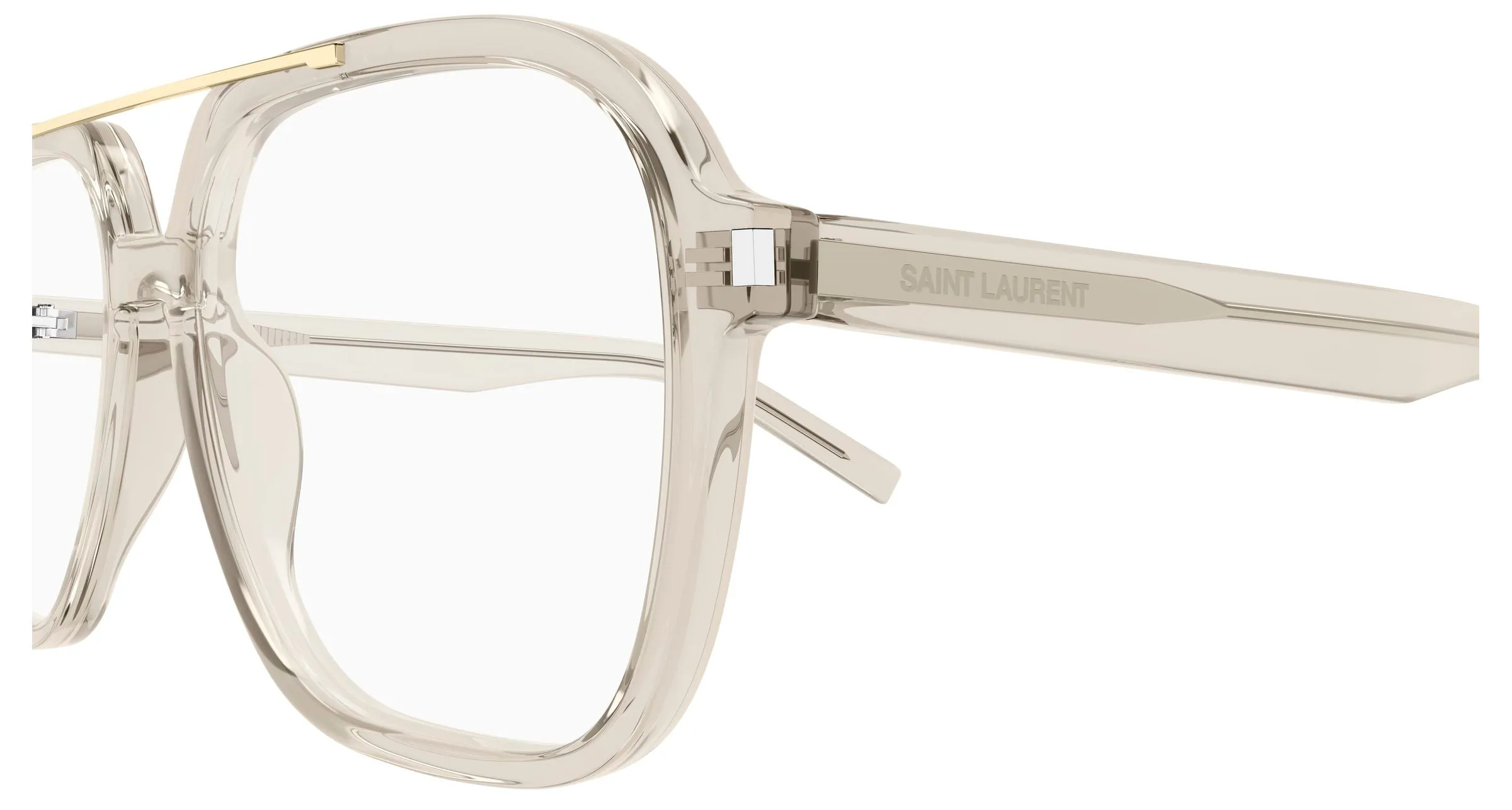 SAINT LAURENT SL 545 OPT 003 Montature da vista Acetato Beige Trasparente Squadrata Antiriflesso - immagine 3