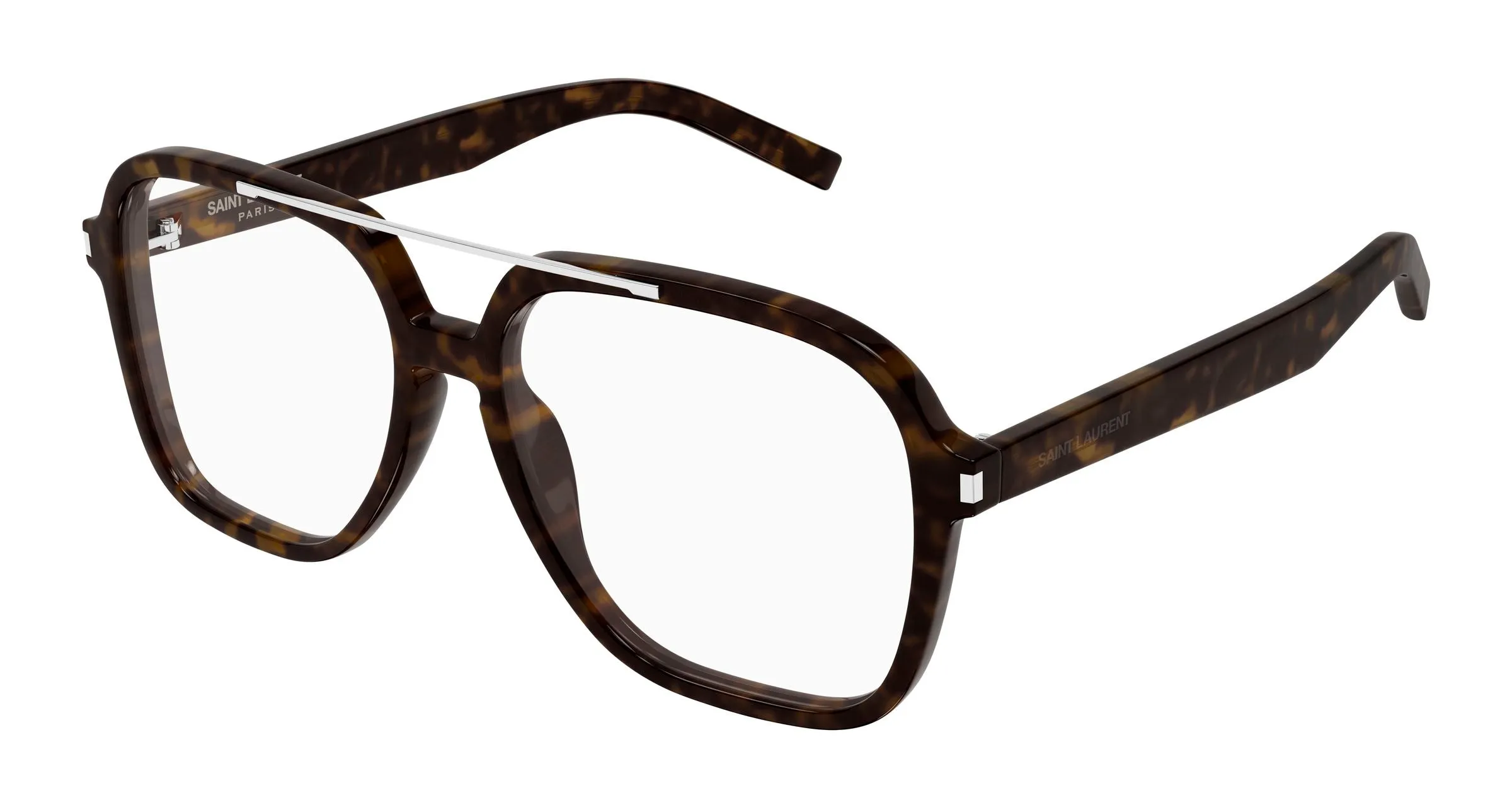 SAINT LAURENT SL 545 OPT 002 Montature da vista Acetato Havana Trasparente Squadrata Antiriflesso - immagine 1