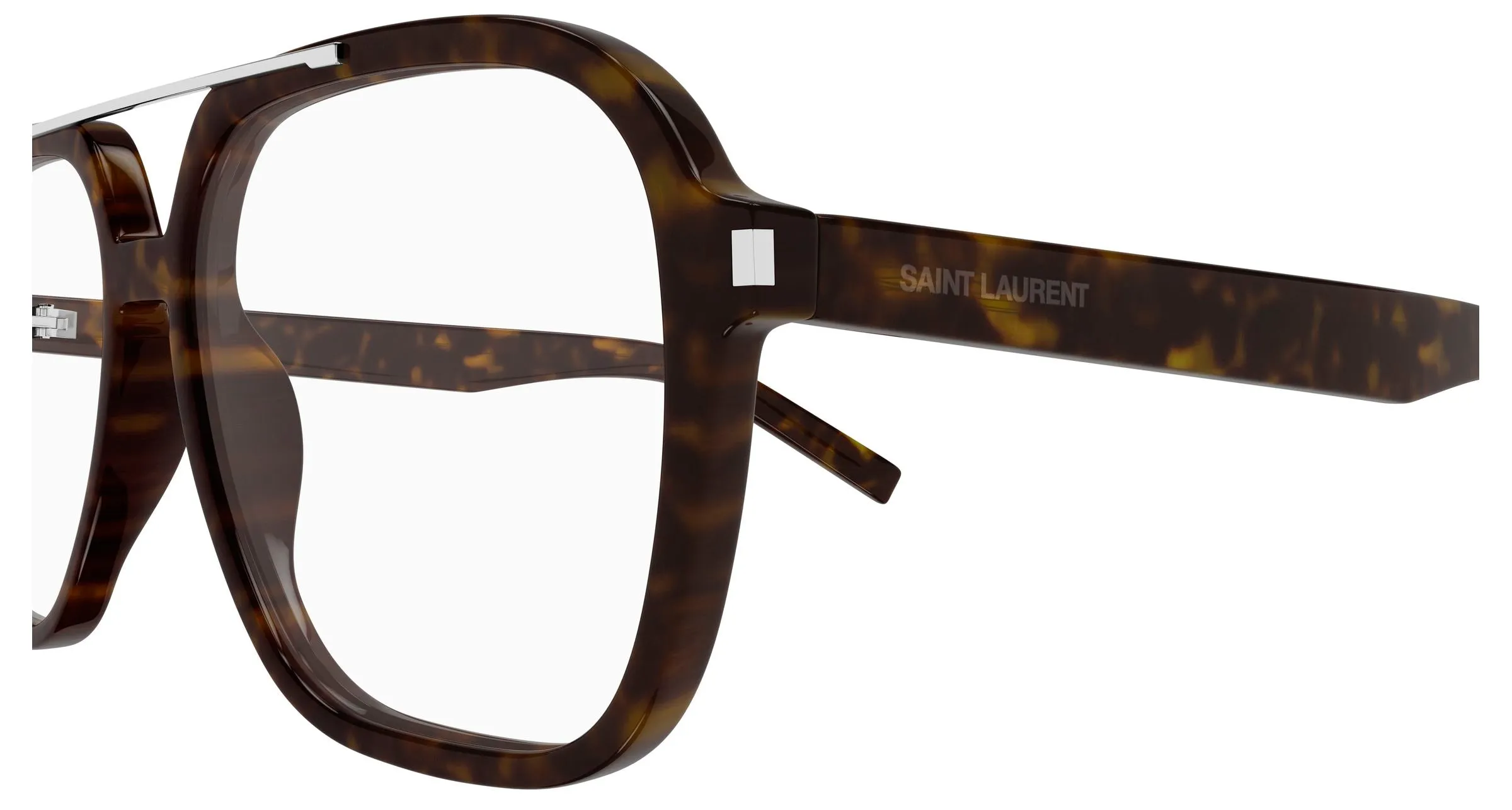 SAINT LAURENT SL 545 OPT 002 Montature da vista Acetato Havana Trasparente Squadrata Antiriflesso - immagine 3