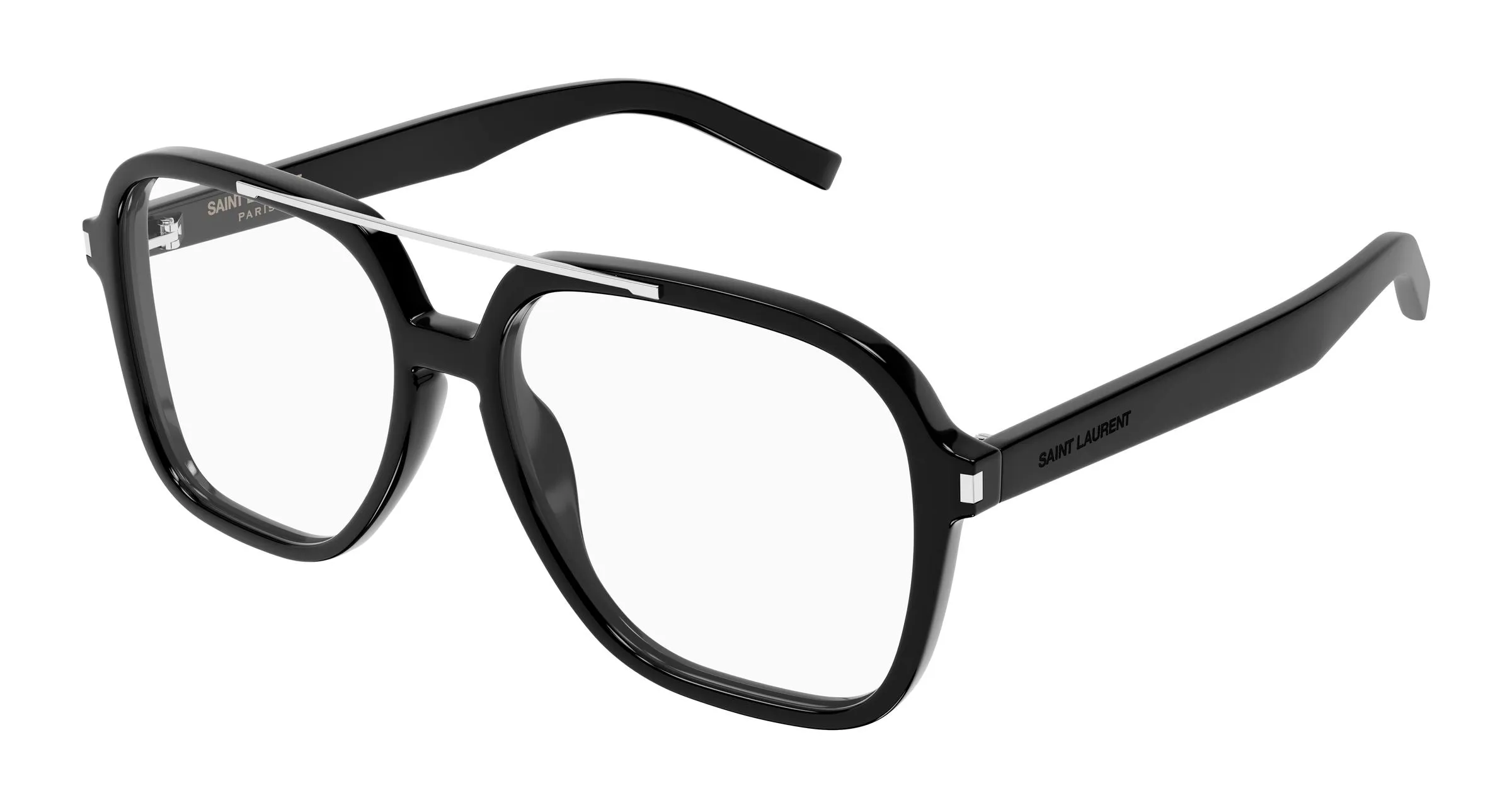 SAINT LAURENT SL 545 OPT 001 Montature da vista Acetato Nero Trasparente Squadrata Antiriflesso - immagine 1
