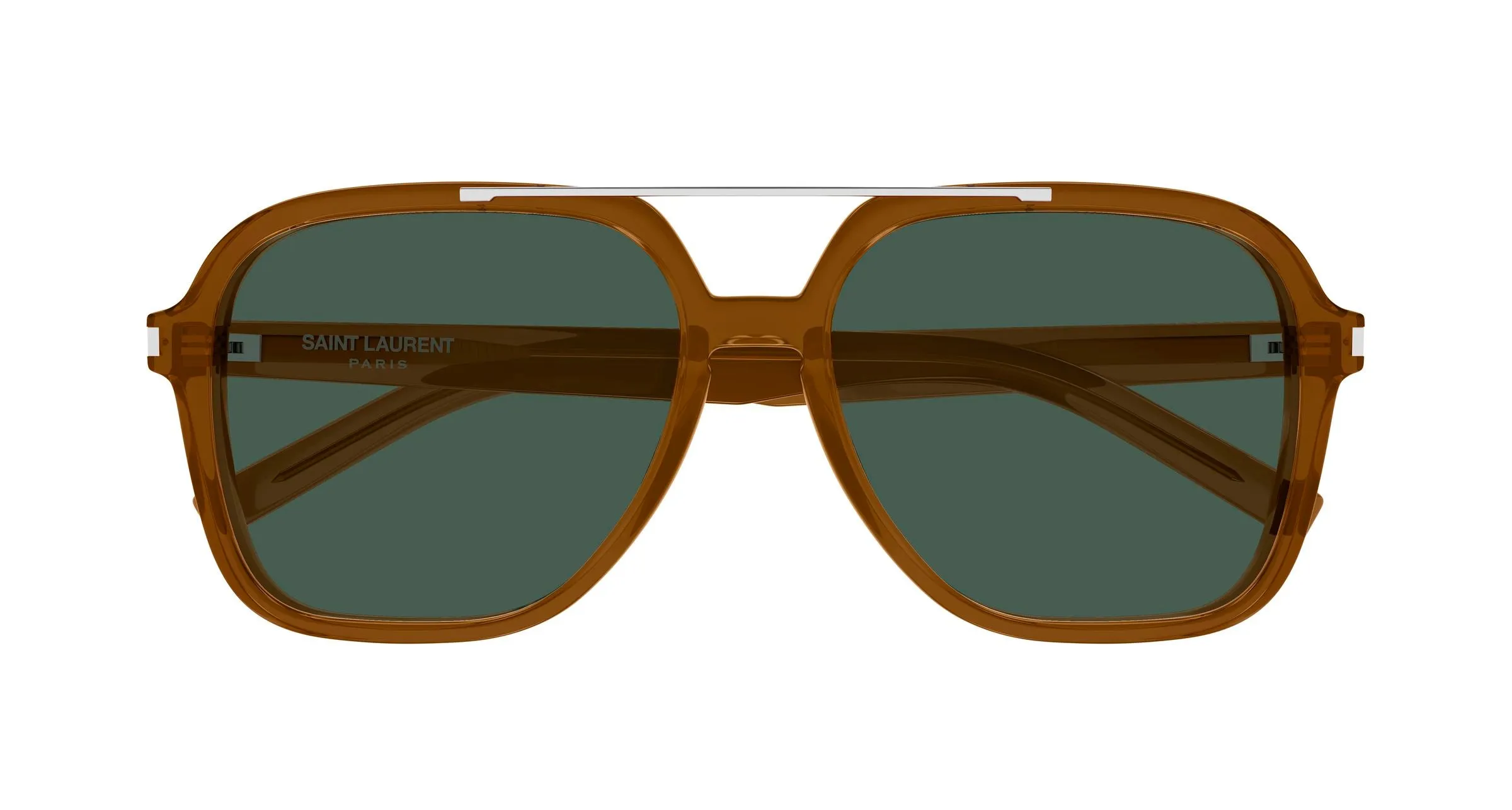 SAINT LAURENT SL 545 004 Occhiali da sole Acetato Marrone Verde Squadrata - immagine 2