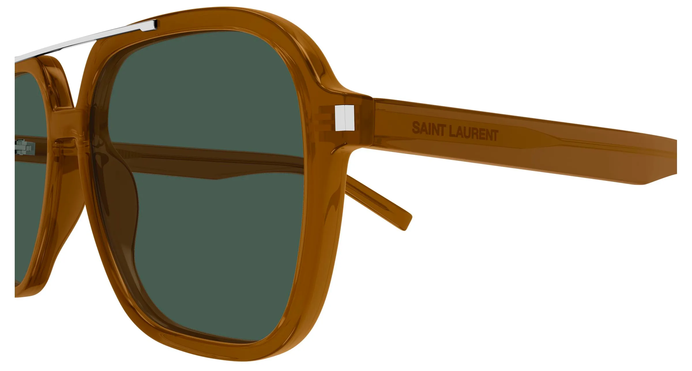 SAINT LAURENT SL 545 004 Occhiali da sole Acetato Marrone Verde Squadrata - immagine 3