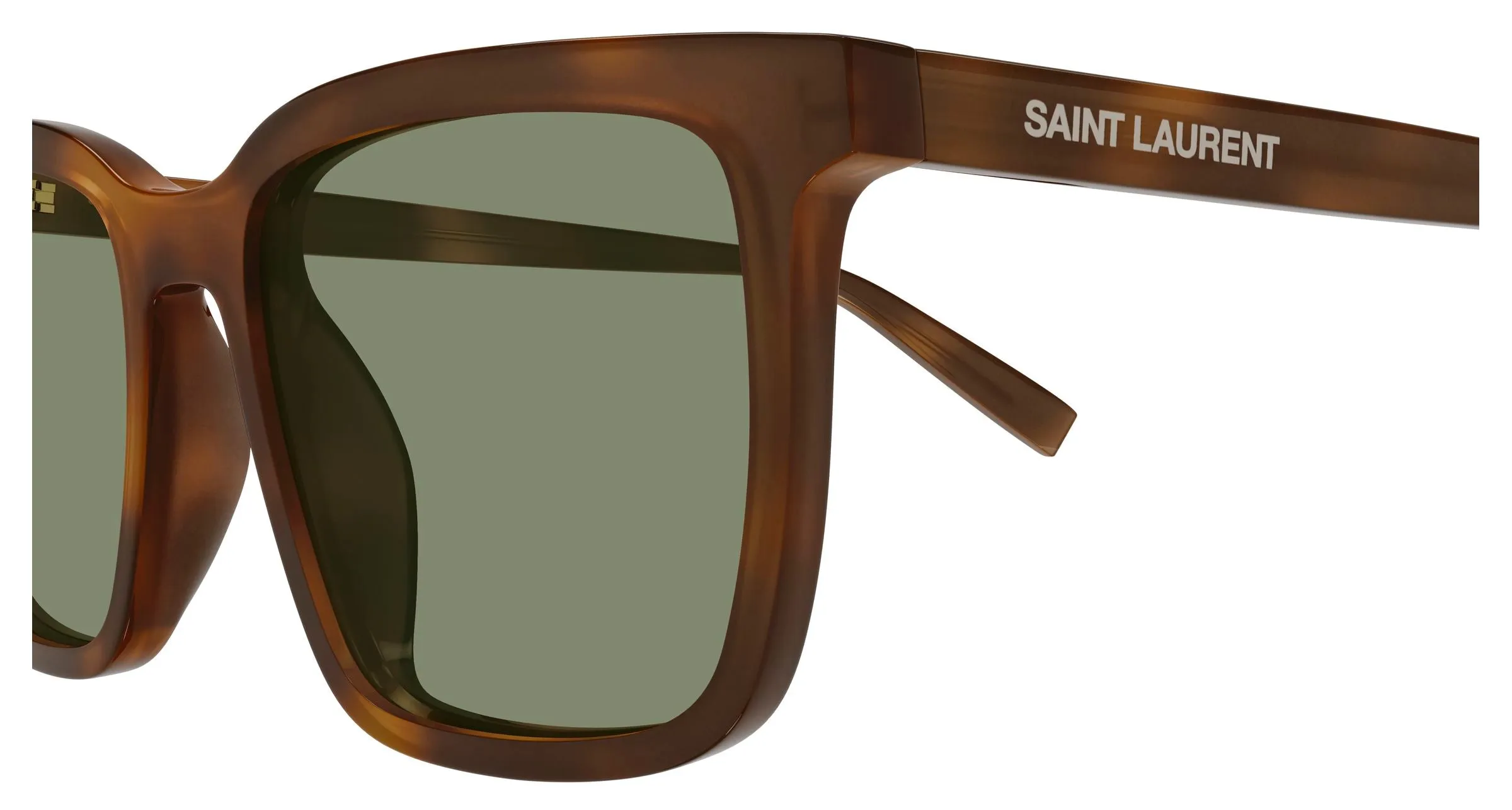 SAINT LAURENT SL 500 009 Occhiali da sole Acetato Havana Verde Squadrata - immagine 3