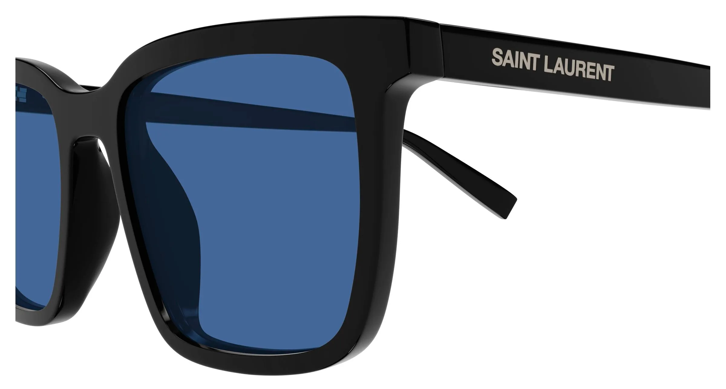 SAINT LAURENT SL 500 007 Occhiali da sole Acetato Nero Blu Squadrata - immagine 3