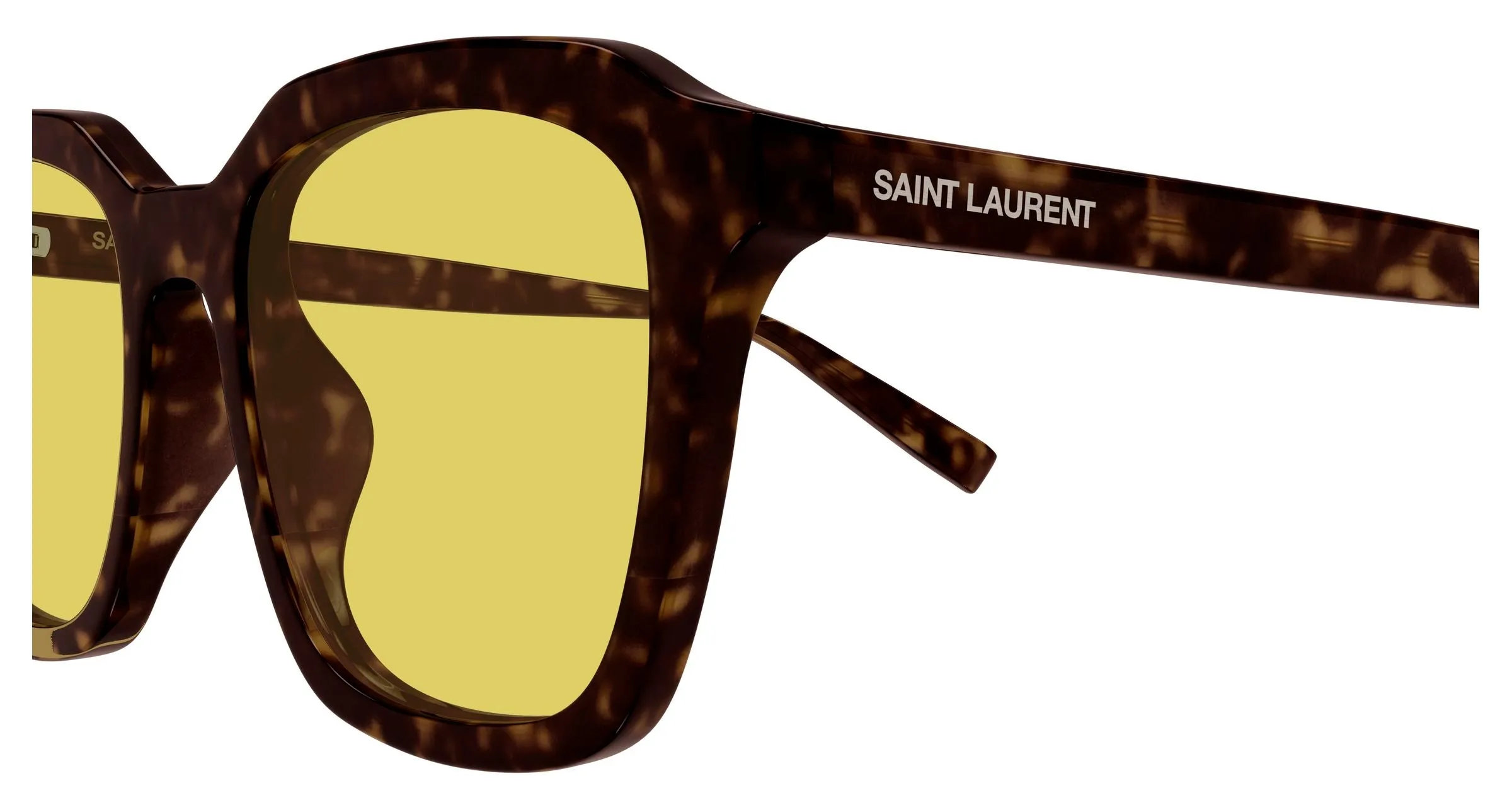 SAINT LAURENT SL 457 009 Occhiali da sole Acetato Havana Giallo Squadrata - immagine 3