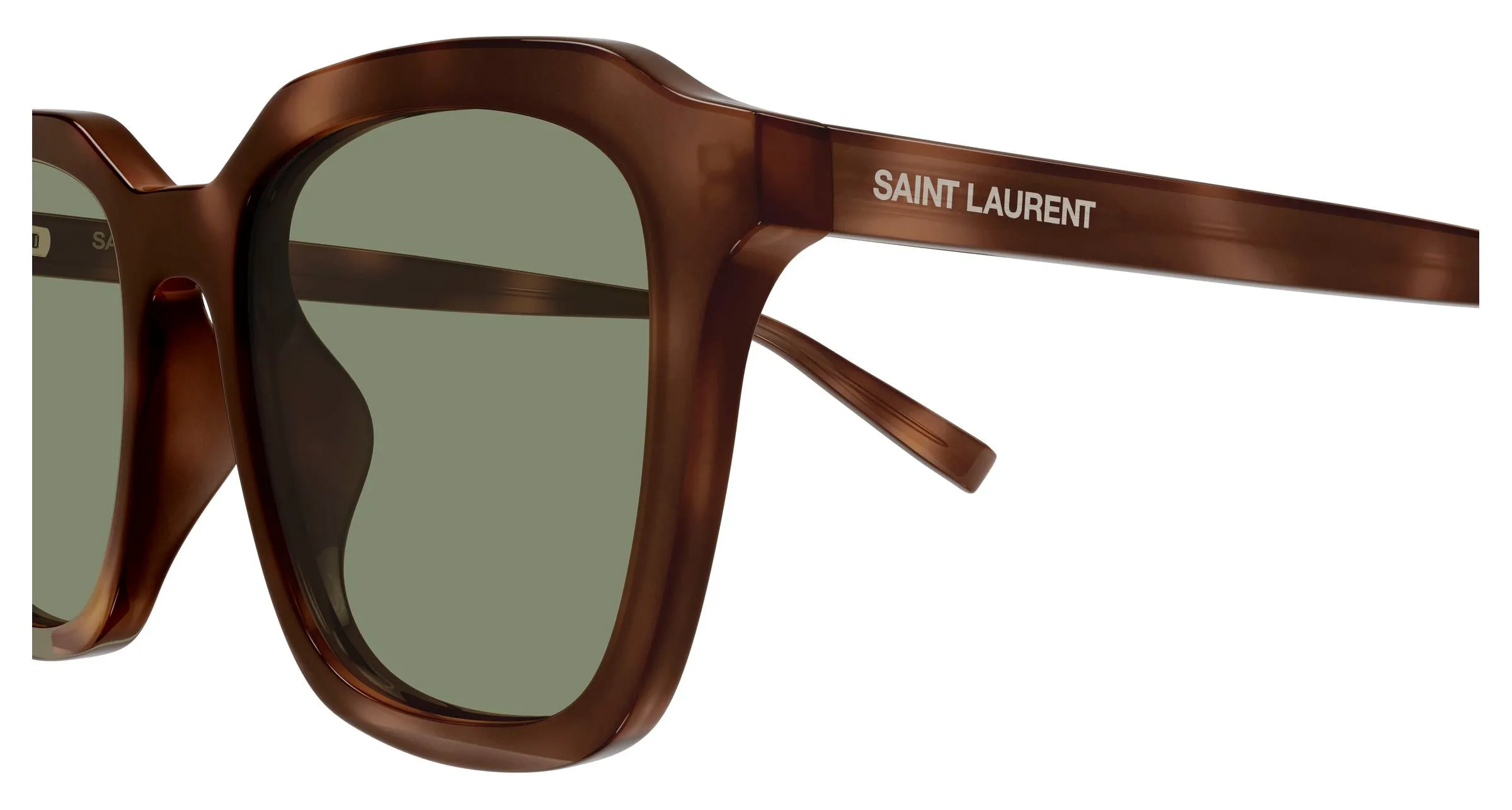 SAINT LAURENT SL 457 008 Occhiali da sole Acetato Havana Verde Squadrata - immagine 3