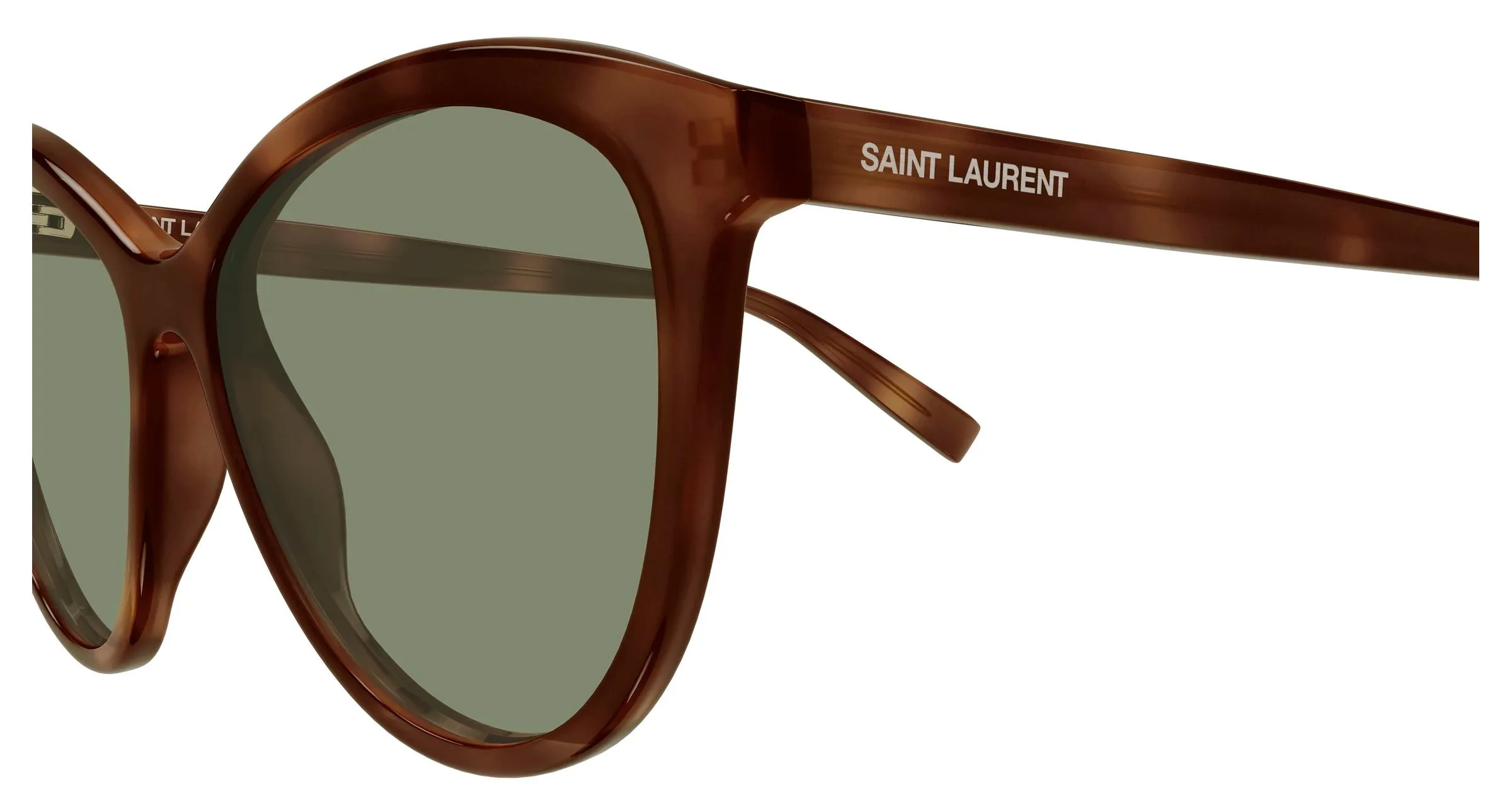 SAINT LAURENT SL 456 010 Occhiali da sole Acetato Havana Verde Cat Eye - immagine 3