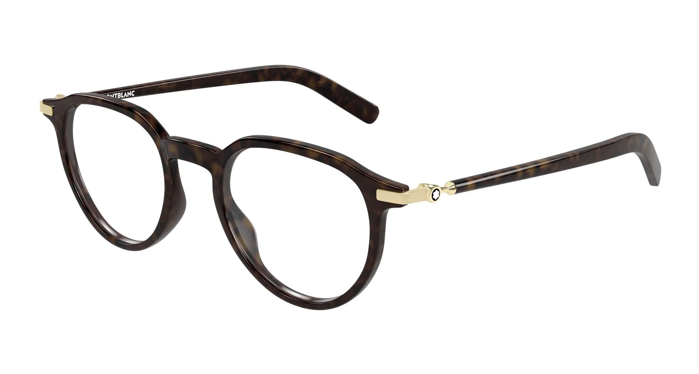 Montblanc MB0495O 003 Montature da vista Iniettato Havana Trasparente Rotonda - immagine 1