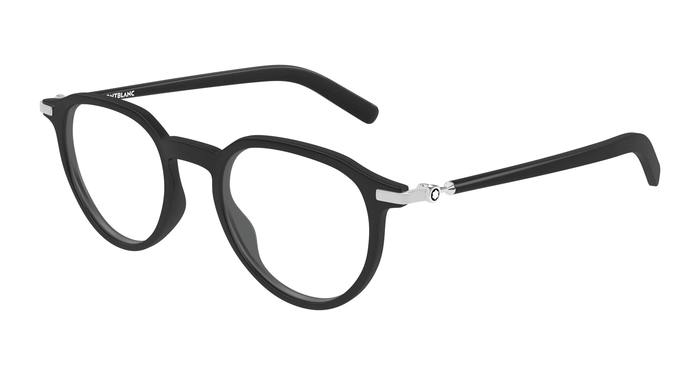 Montblanc MB0495O 002 Montature da vista Iniettato Nero Trasparente Rotonda - immagine 1