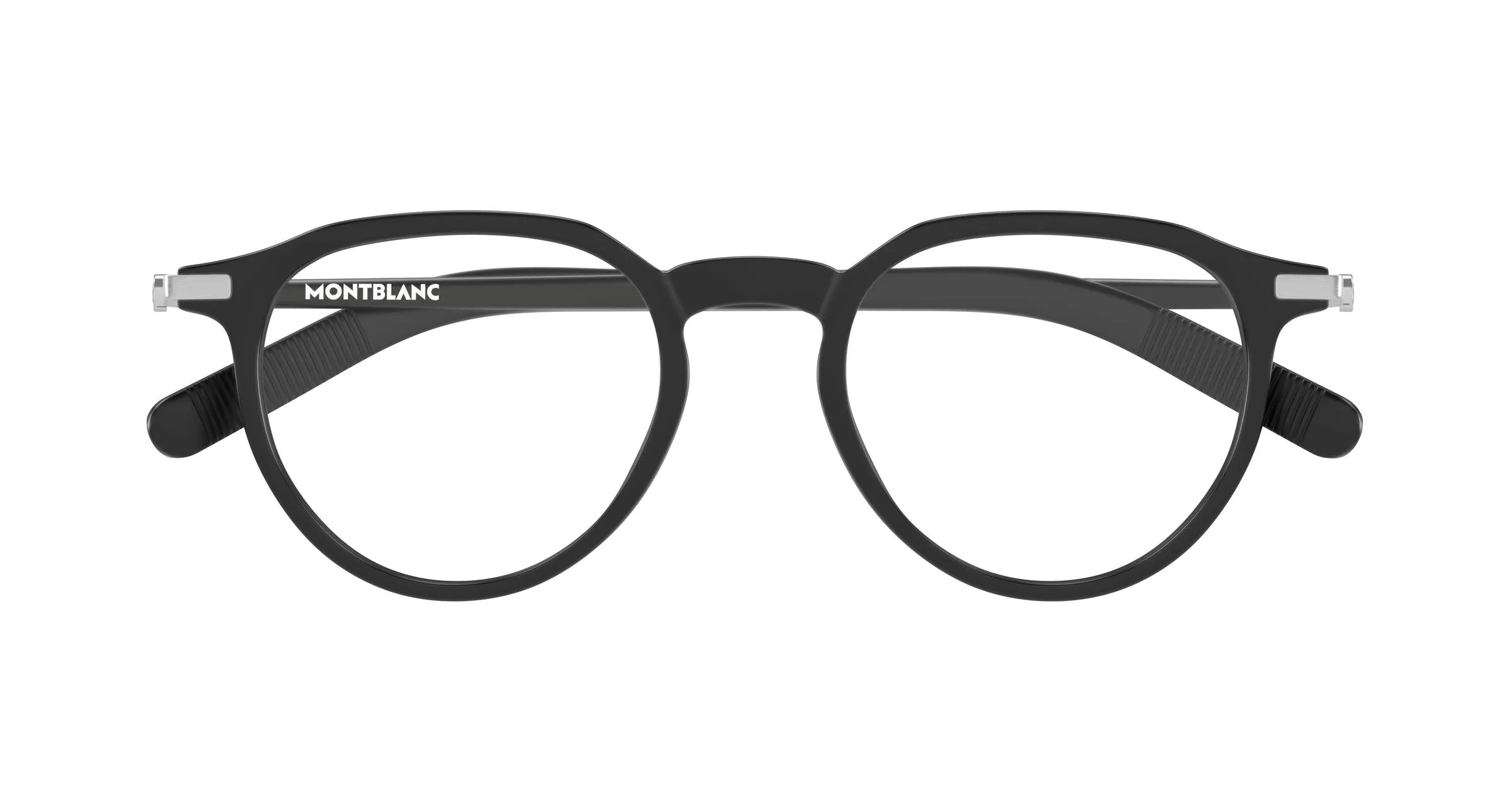 Montblanc MB0495O 002 Montature da vista Iniettato Nero Trasparente Rotonda - immagine 2