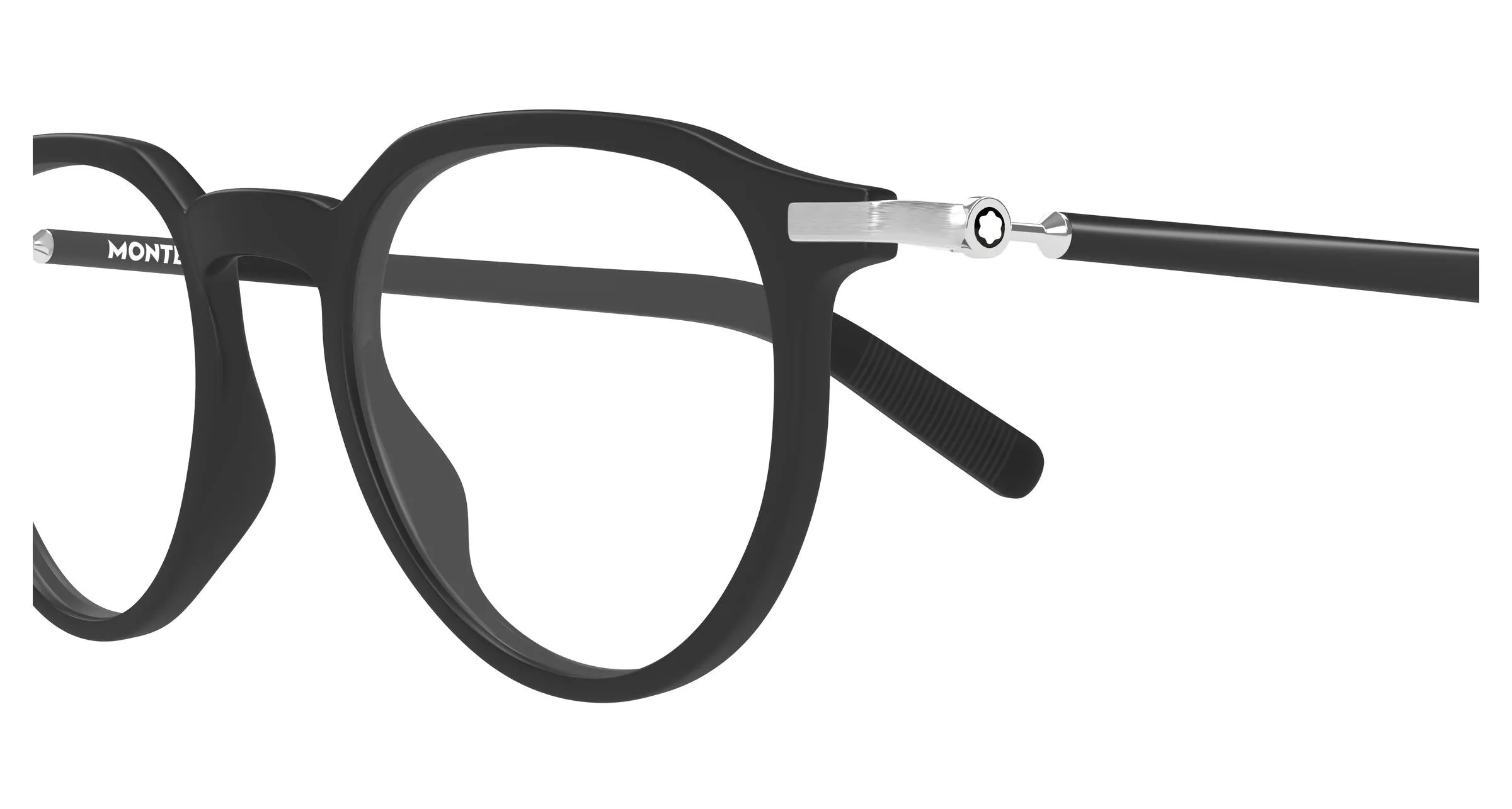 Montblanc MB0495O 002 Montature da vista Iniettato Nero Trasparente Rotonda - immagine 3