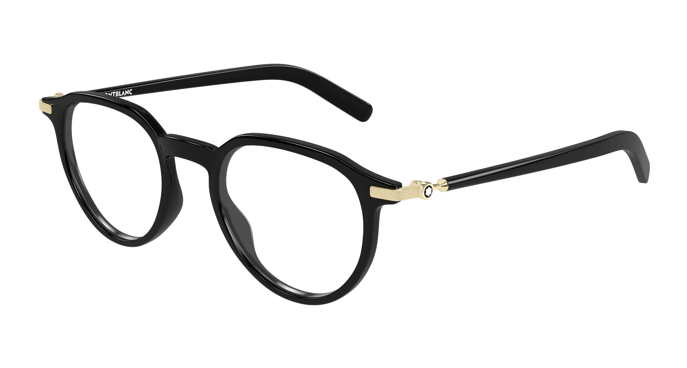 Montblanc MB0495O 001 Montature da vista Iniettato Nero Trasparente Rotonda - immagine 1