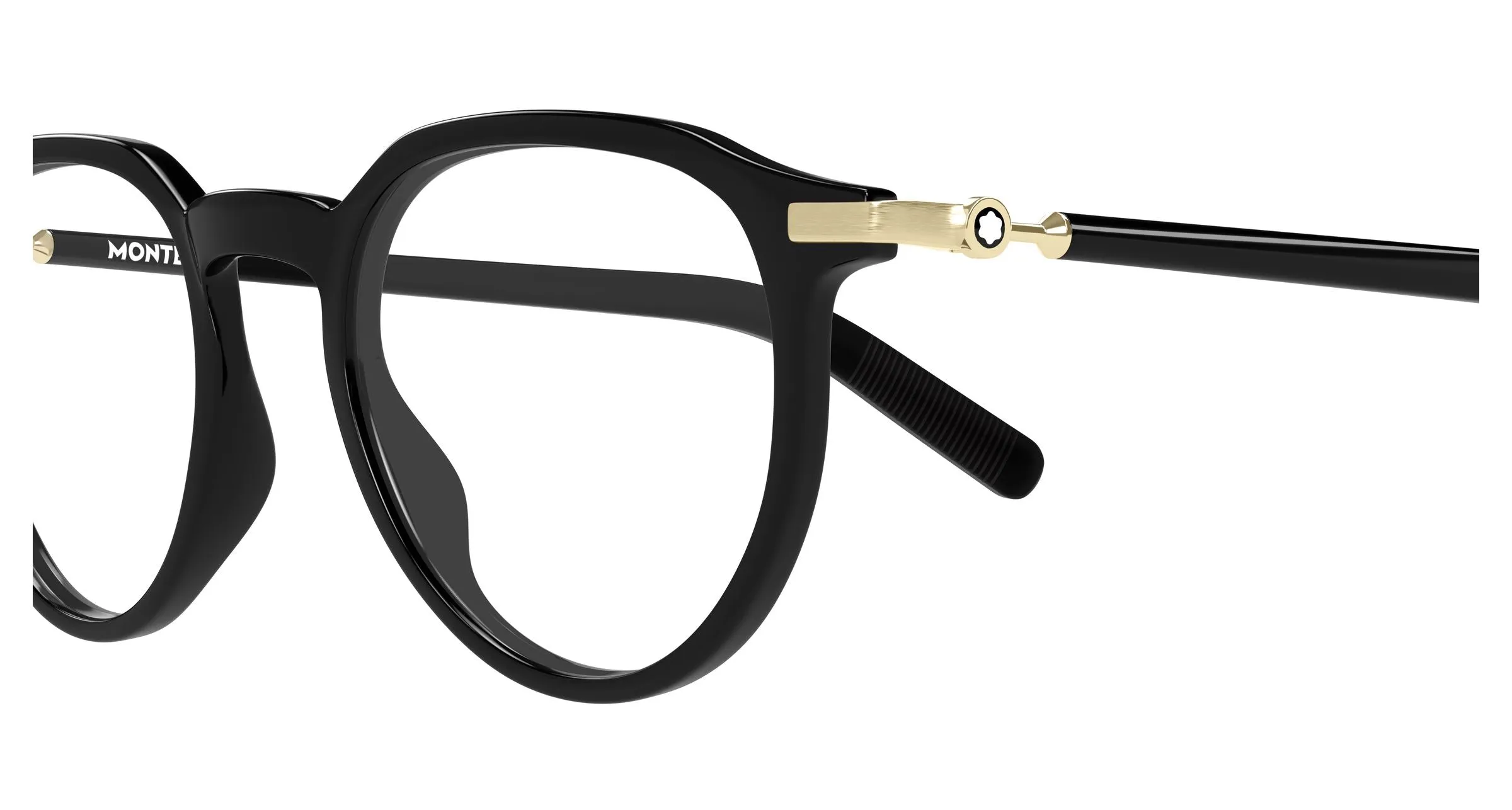 Montblanc MB0495O 001 Montature da vista Iniettato Nero Trasparente Rotonda - immagine 3