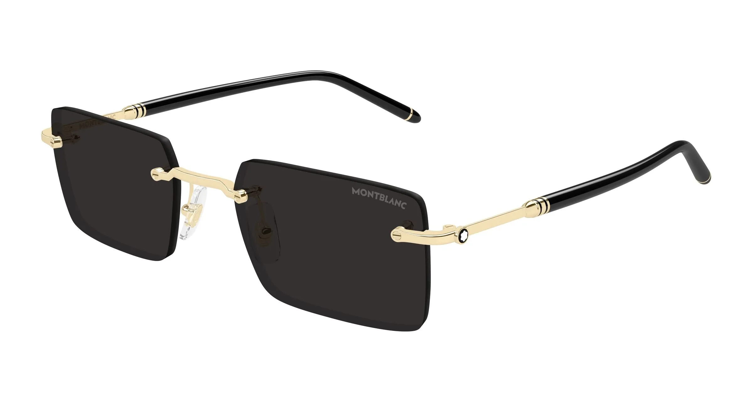 Montblanc MB0482S 001 Occhiali da sole Metallo Oro Grigio Squadrata - immagine 1