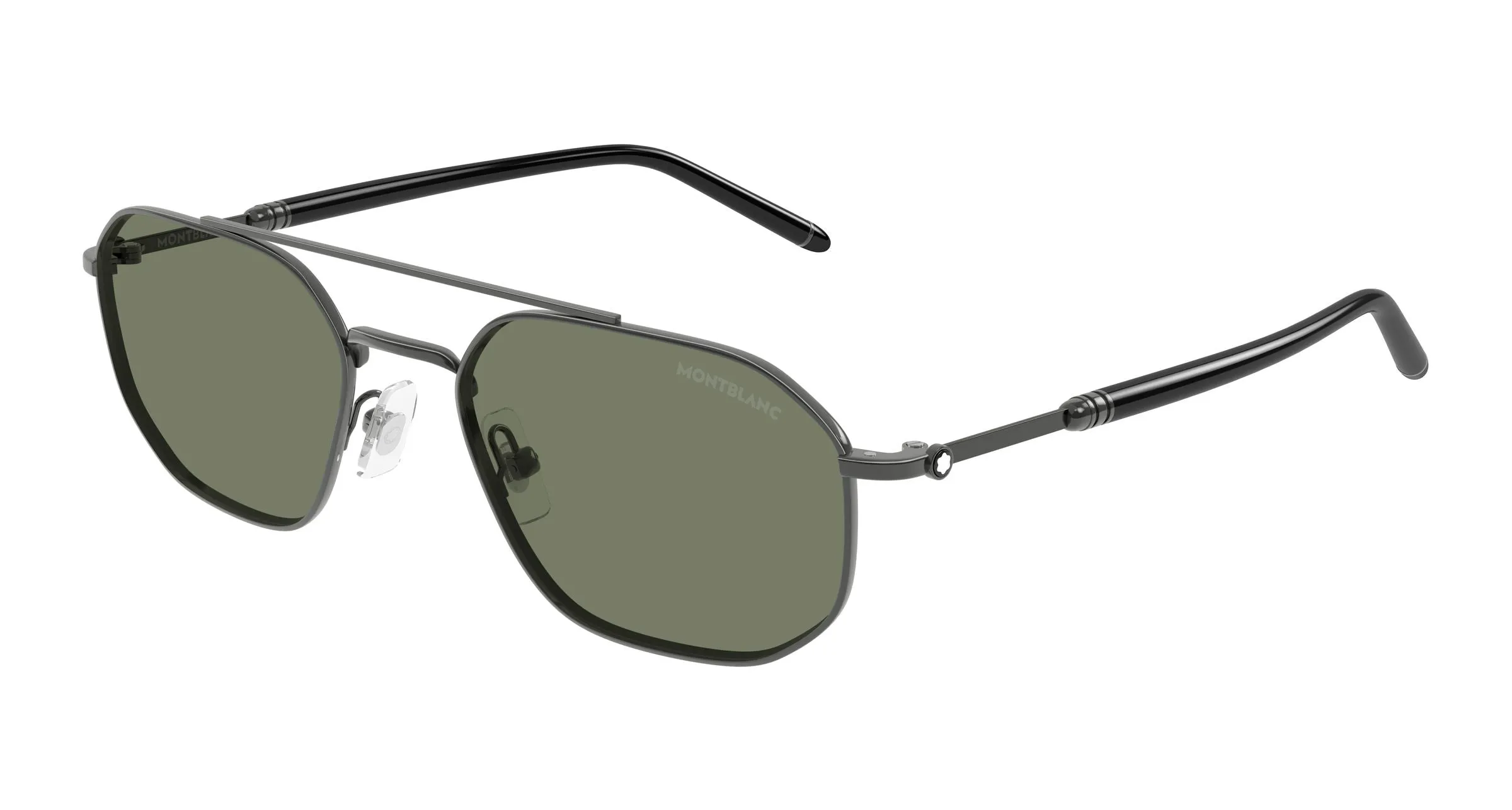 Montblanc MB0481S 003 Occhiali da sole Metallo Rutenio Verde Pilot - immagine 1