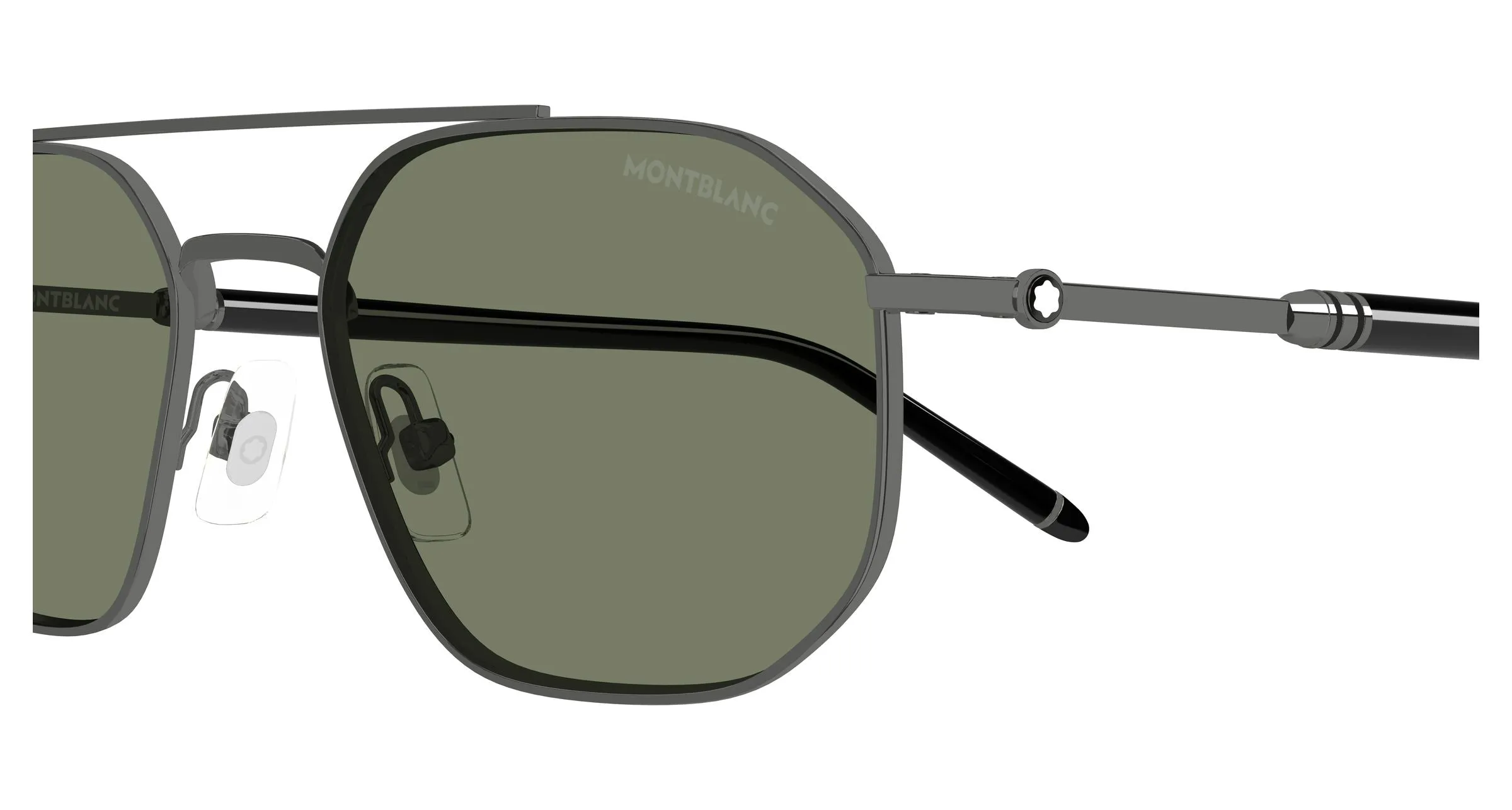 Montblanc MB0481S 003 Occhiali da sole Metallo Rutenio Verde Pilot - immagine 3