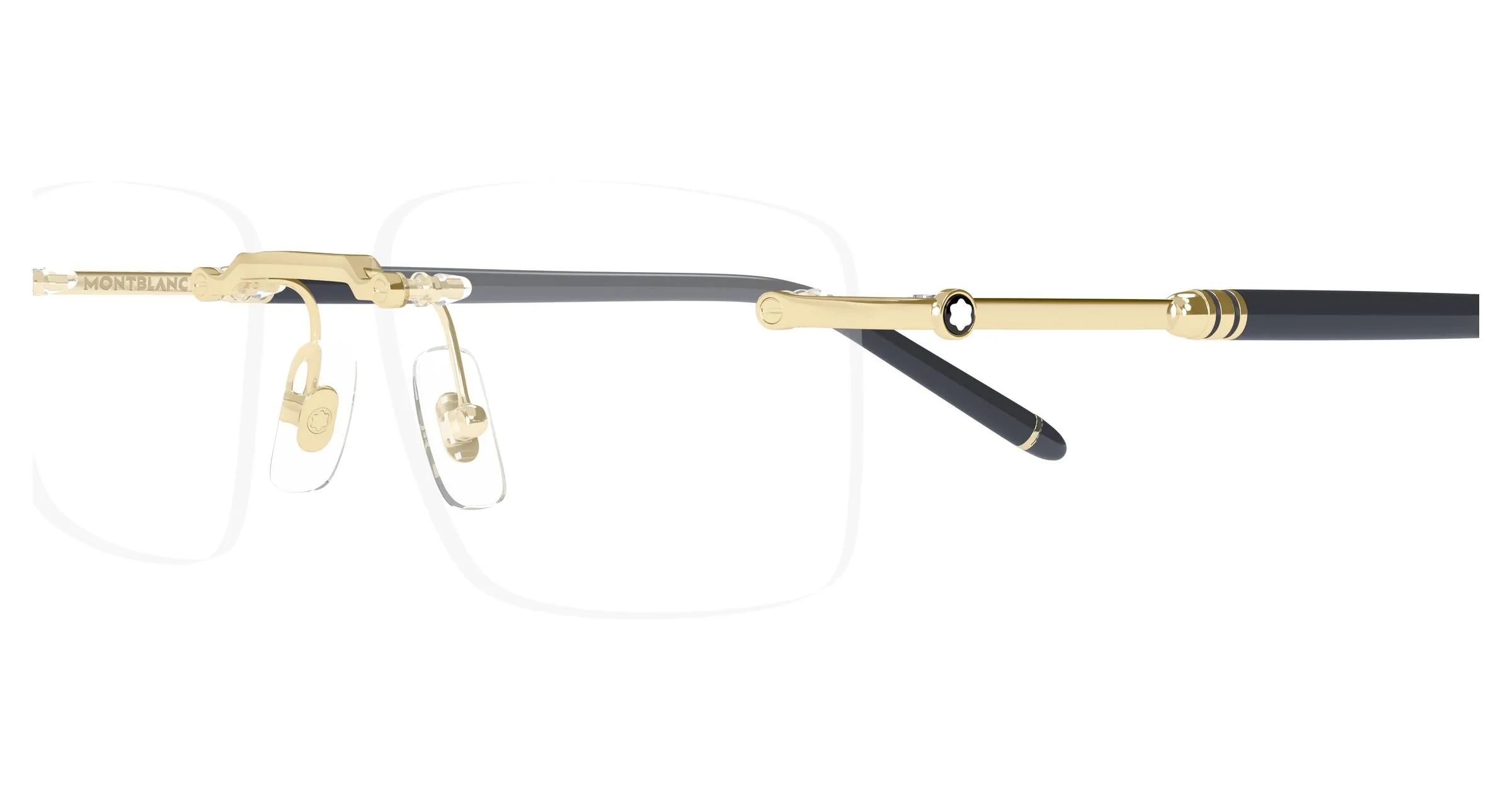 Montblanc MB0480O 004 Montature da vista Metallo Oro Trasparente Squadrata - immagine 3