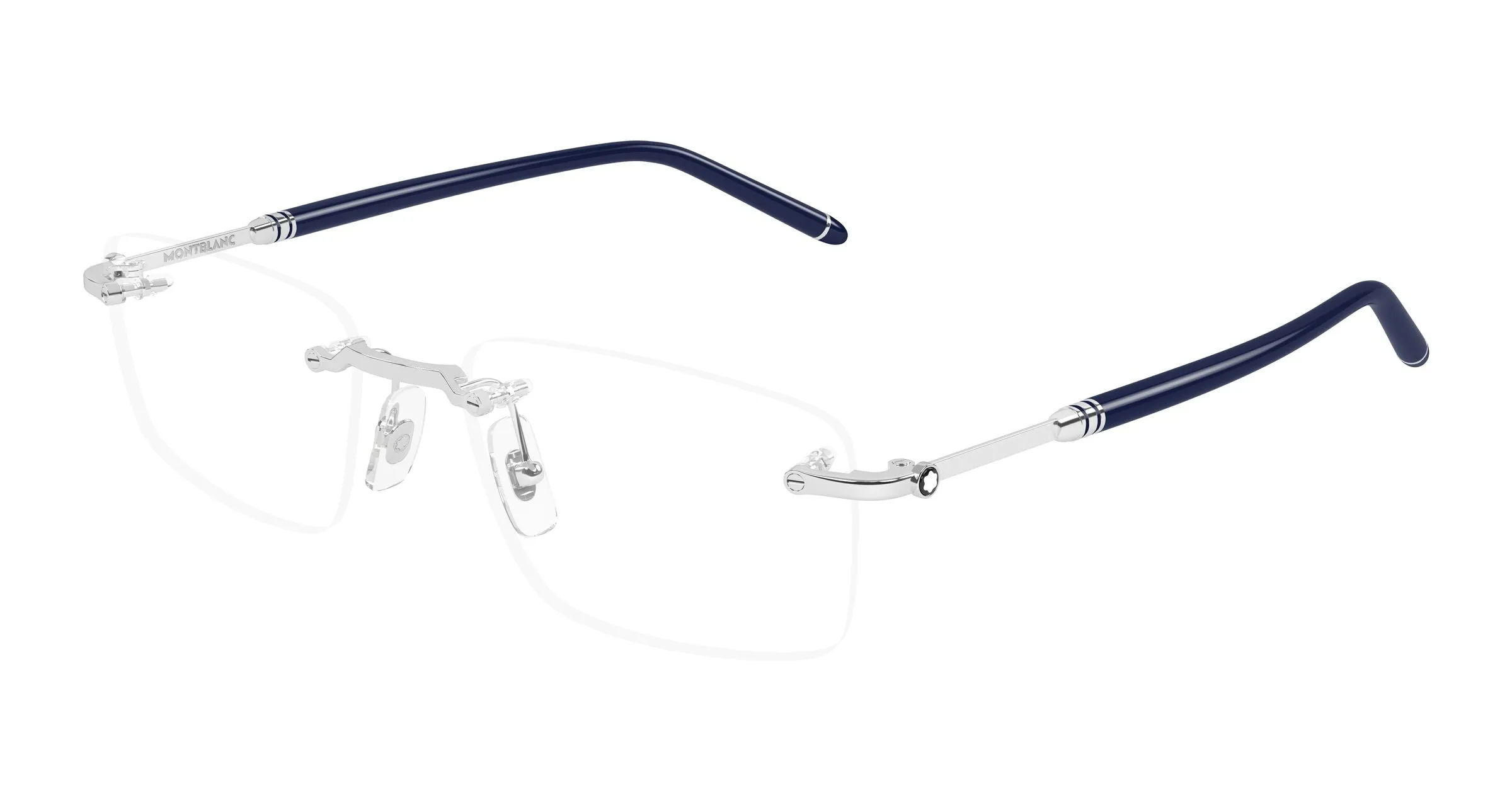 Montblanc MB0480O 003 Montature da vista Metallo Argento Trasparente Squadrata - immagine 1