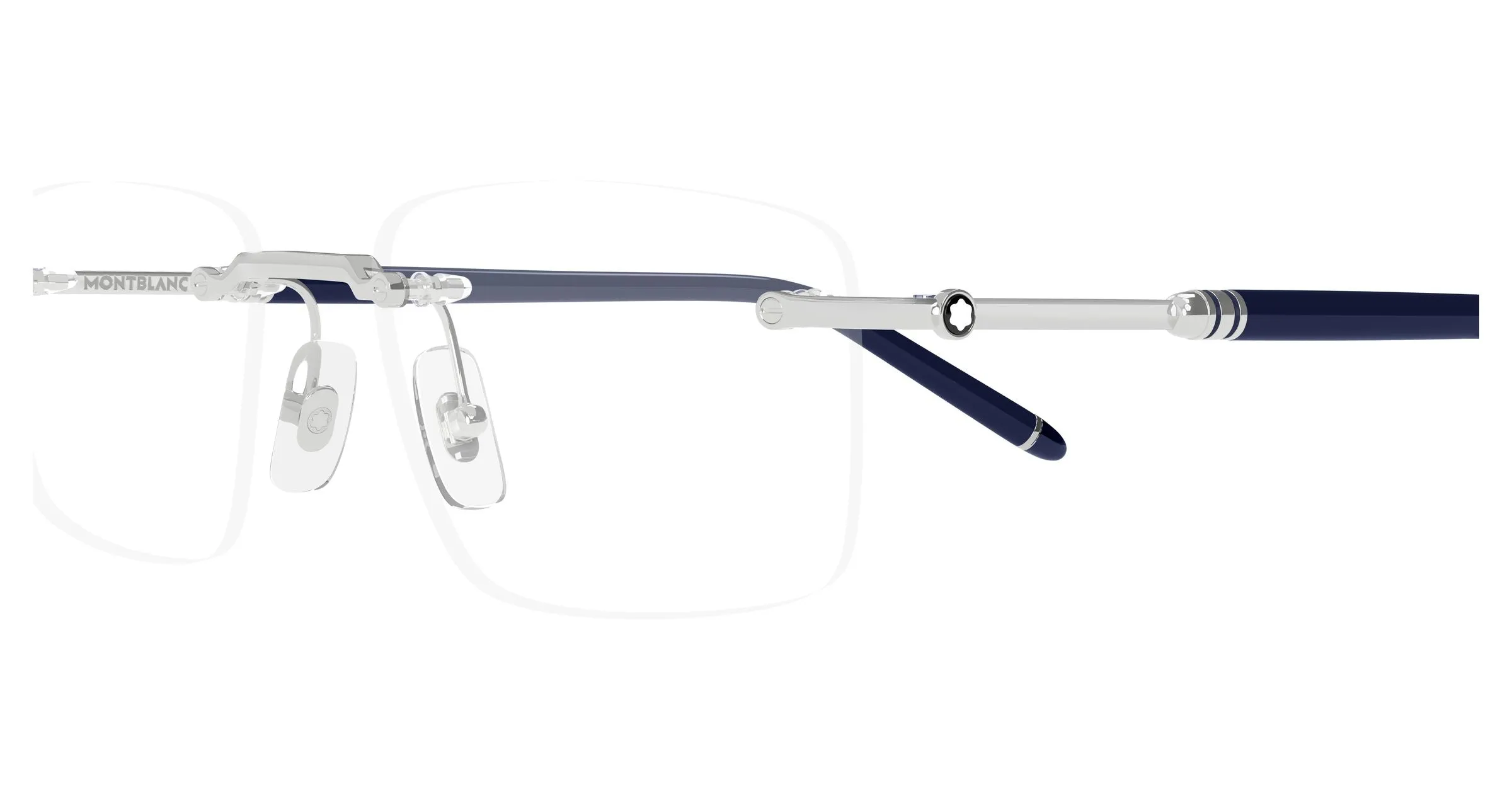 Montblanc MB0480O 003 Montature da vista Metallo Argento Trasparente Squadrata - immagine 3