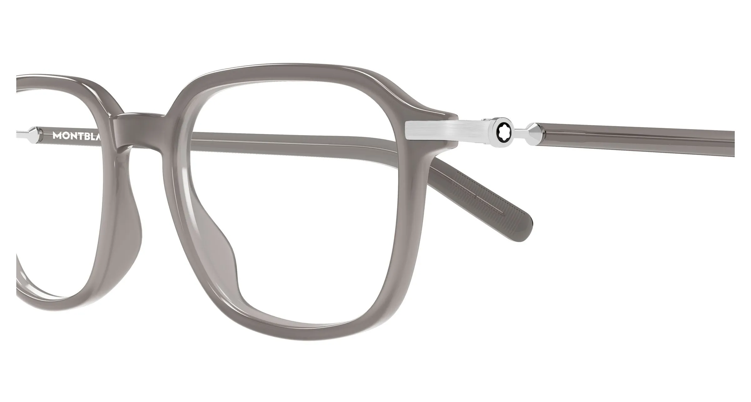 Montblanc MB0462O 004 Montature da vista Iniettato Grigio Trasparente Squadrata - immagine 3