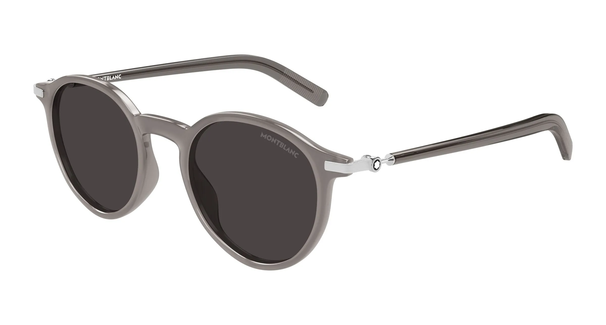 Montblanc MB0461S 005 Occhiali da sole Iniettato Grigio Grigio Rotonda - immagine 1