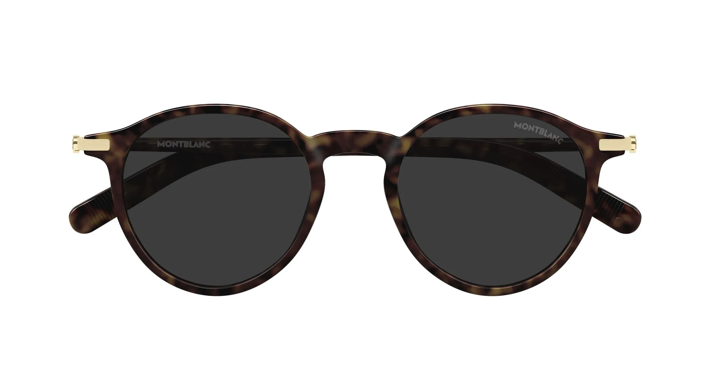 Montblanc MB0461S 003 Occhiali da sole Iniettato Havana Grigio Rotonda - immagine 2