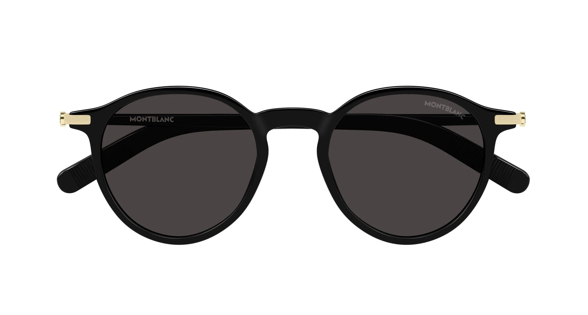 Montblanc MB0461S 001 Occhiali da sole Iniettato Nero Grigio Rotonda - immagine 2