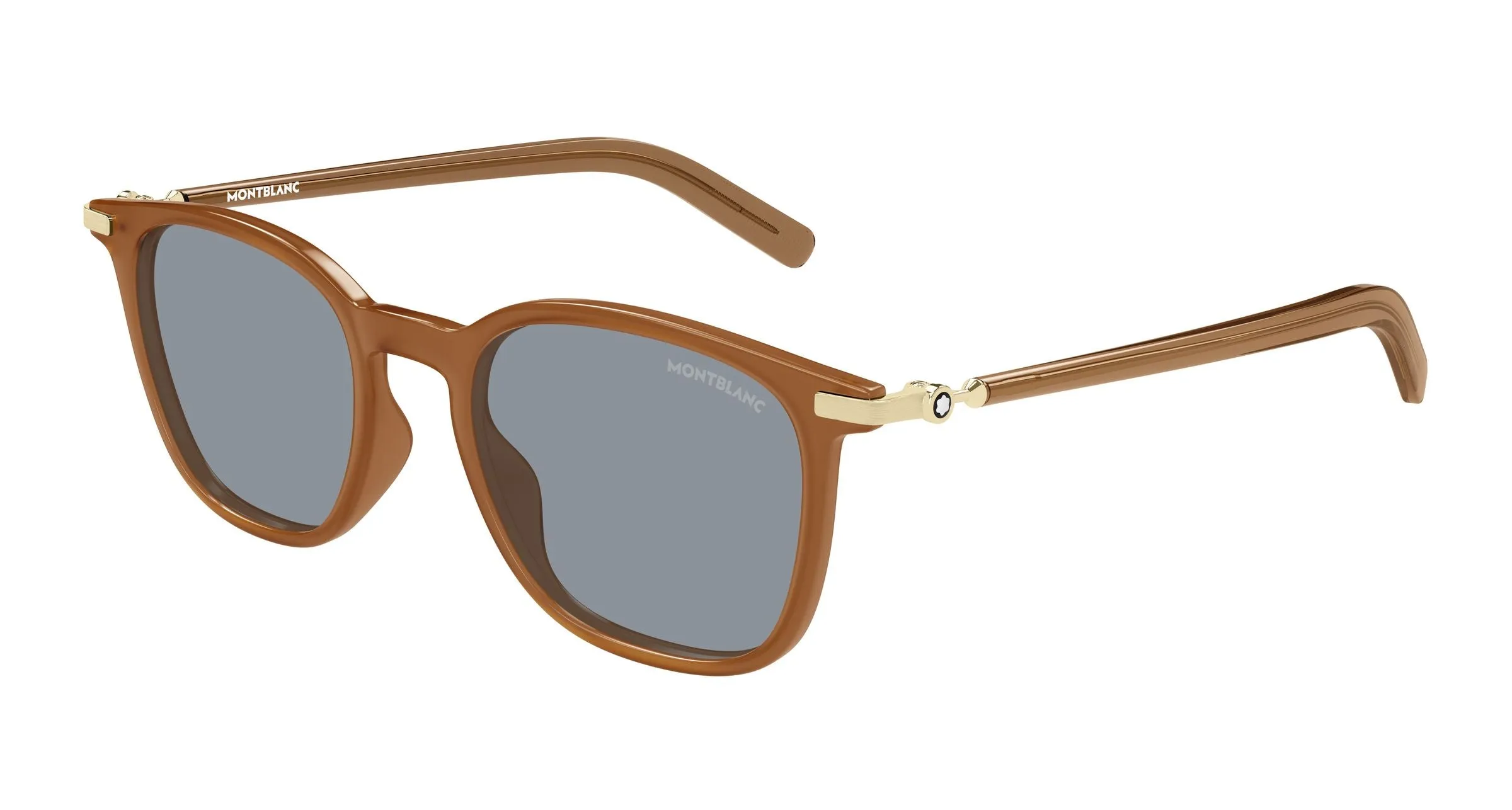 Montblanc MB0460S 005 Occhiali da sole Iniettato Marrone Grigio Squadrata - immagine 1